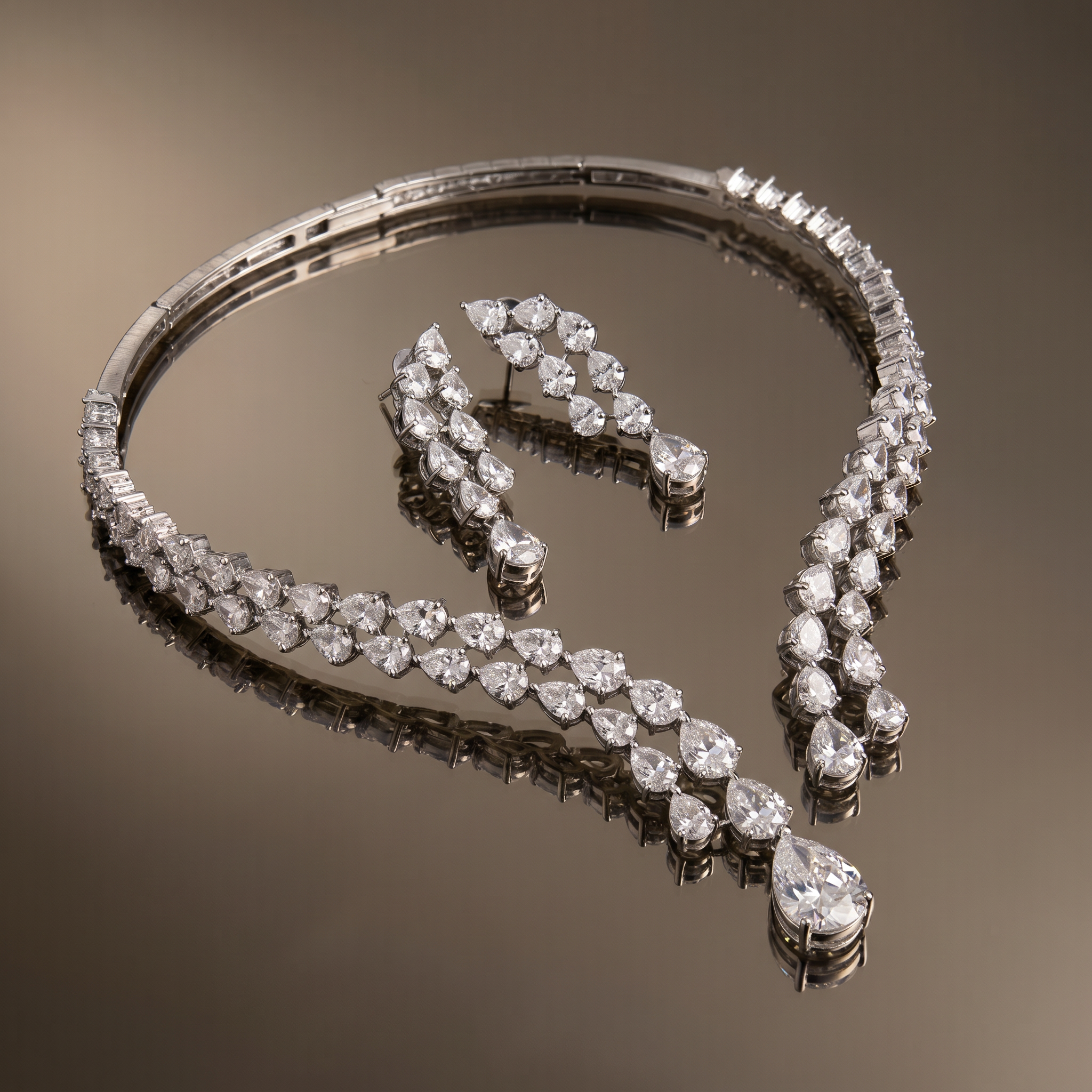 Anindita Crystal Drop Necklace Set