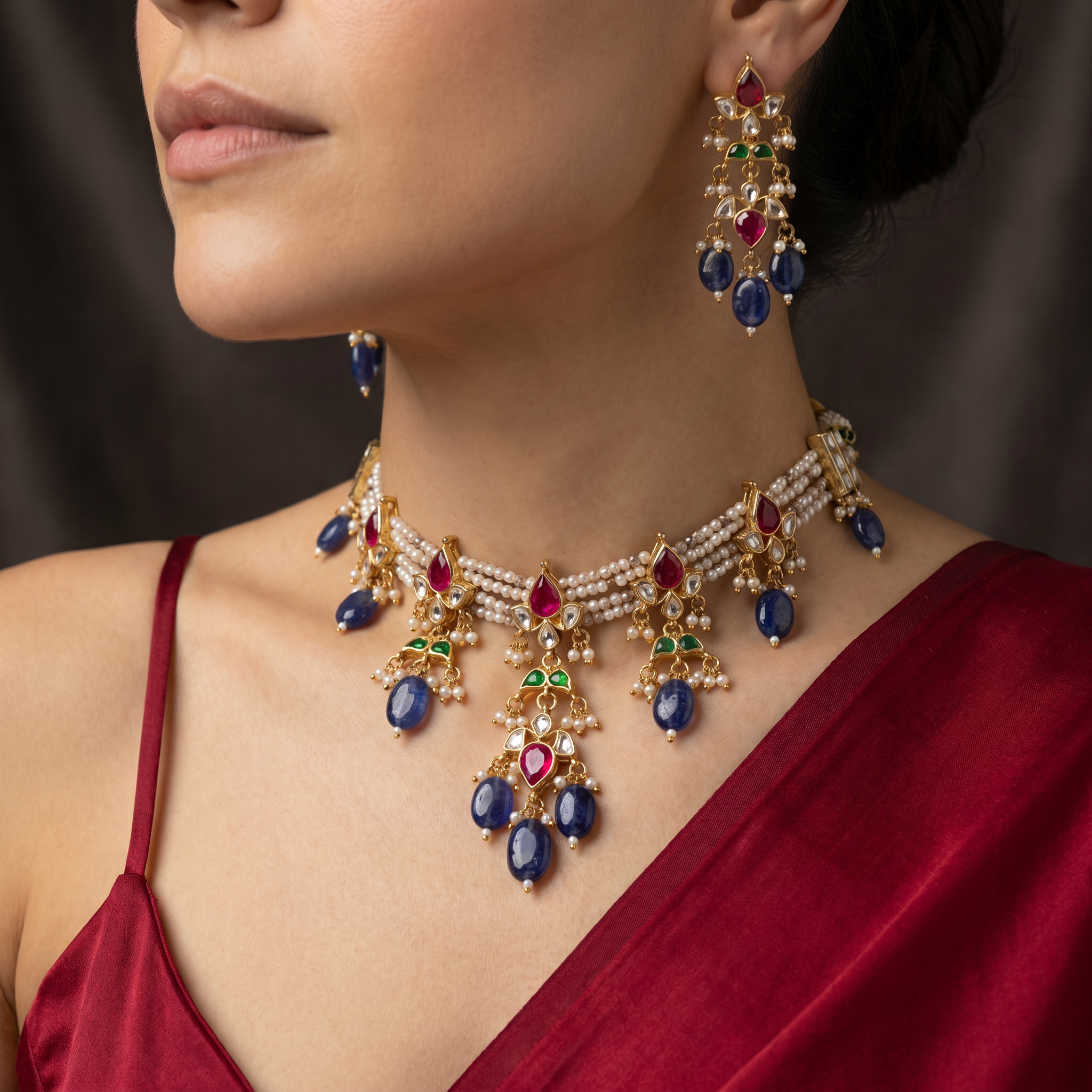 Anvitha Royal Drape Necklace Set