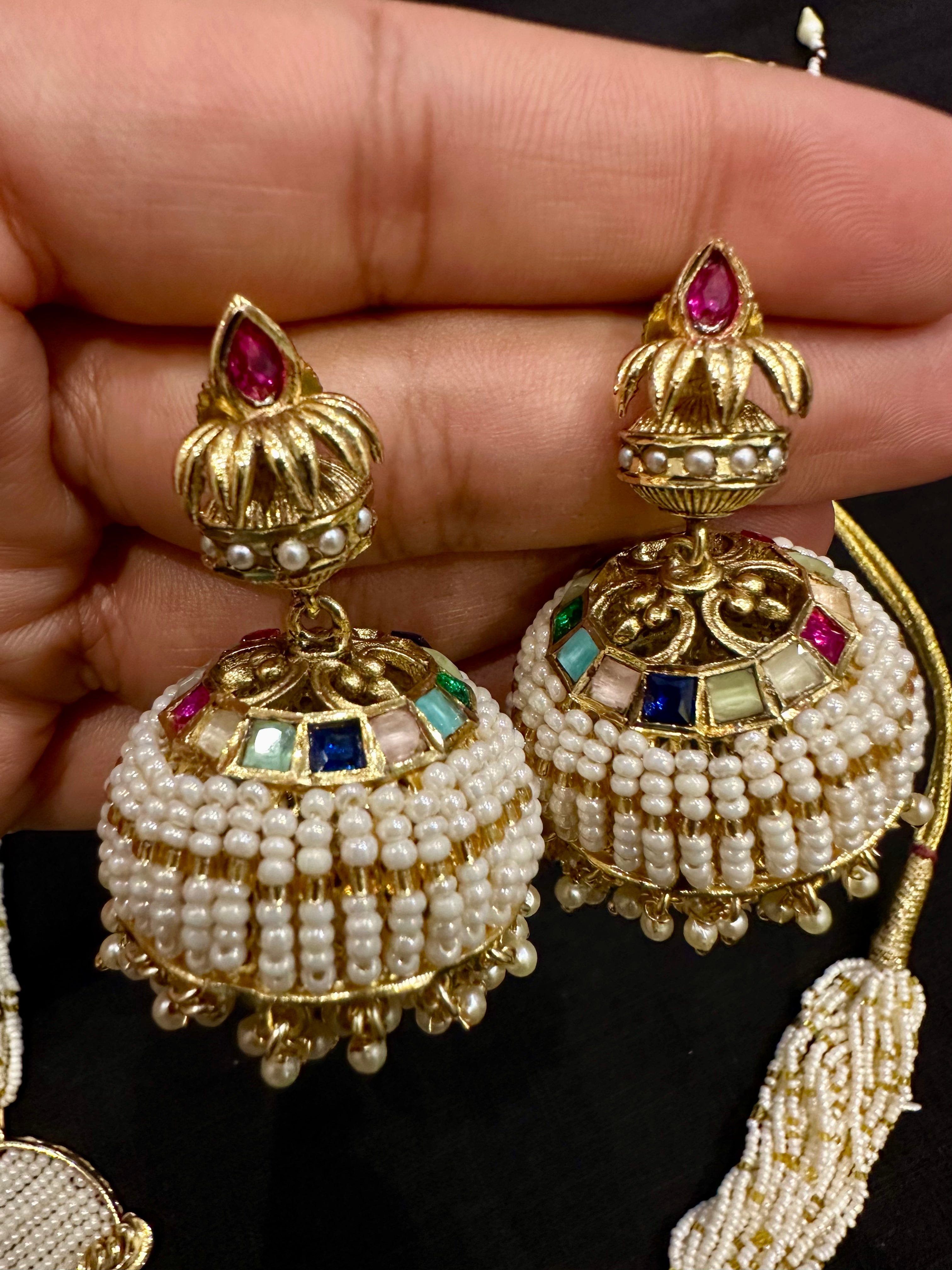 Moti Pearl Kundan Necklace Set