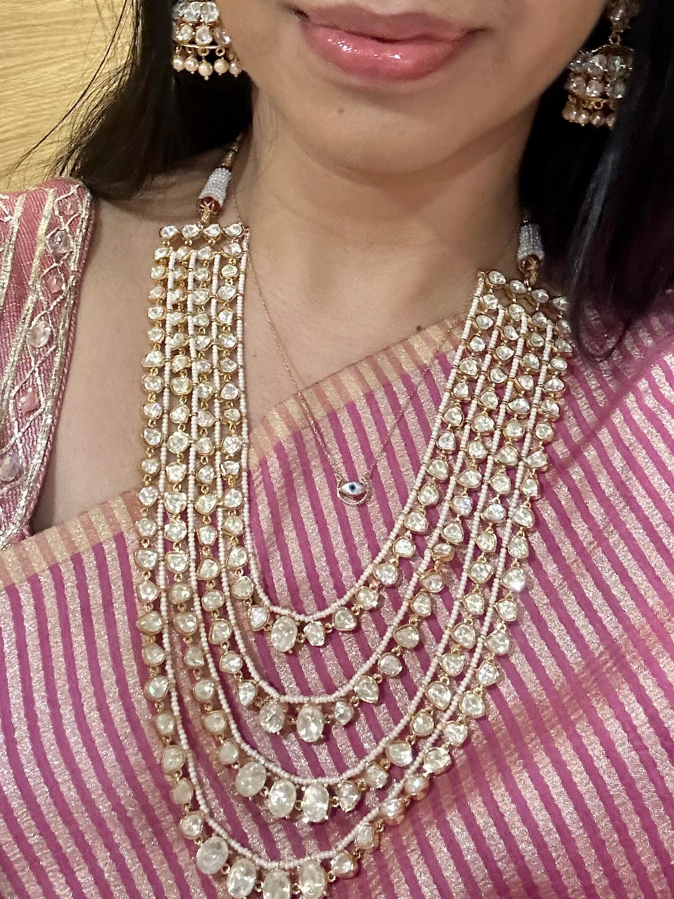 Modern Maharani Kundan Polki Four Layered Haar