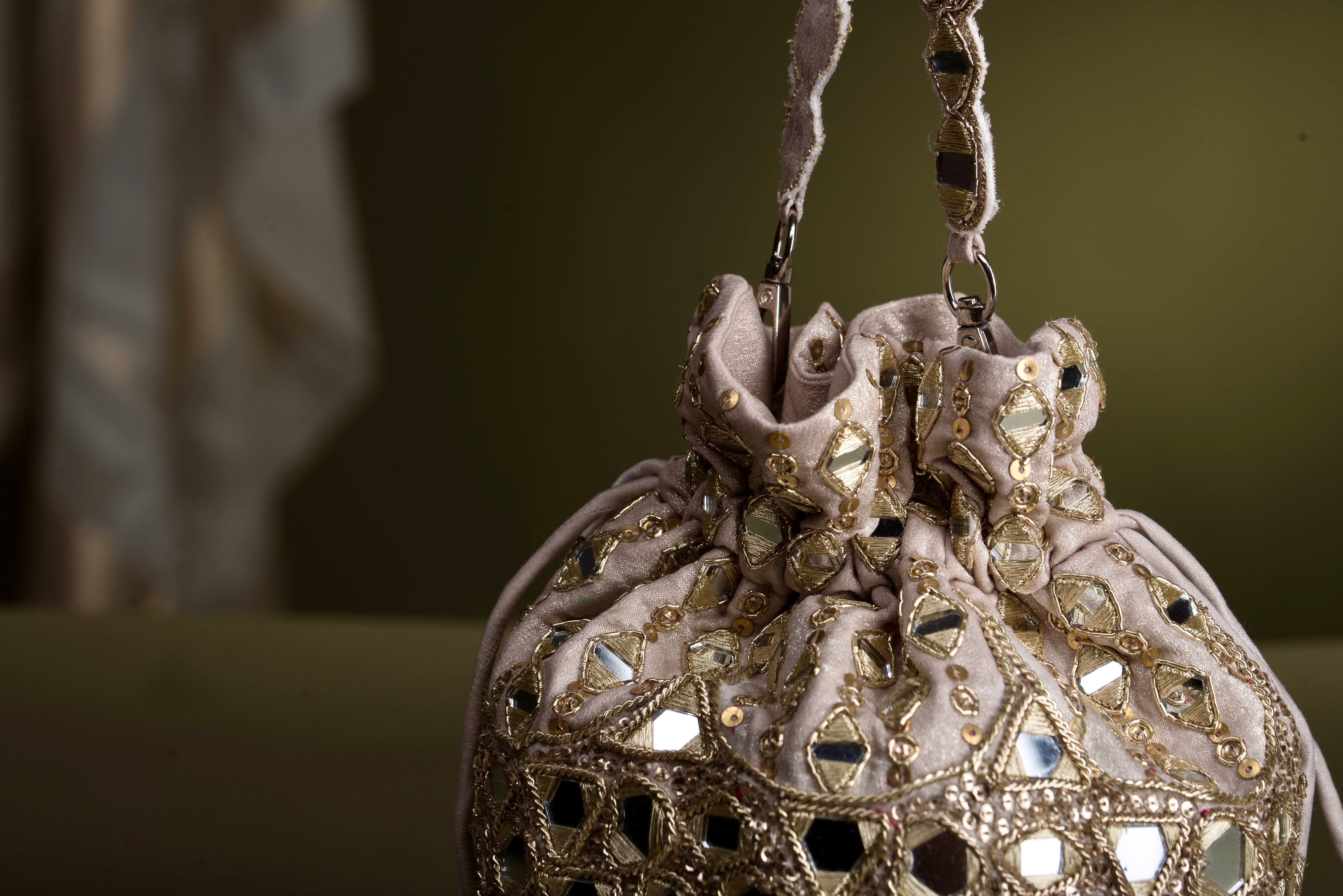 Mirror Work Bucket Bag