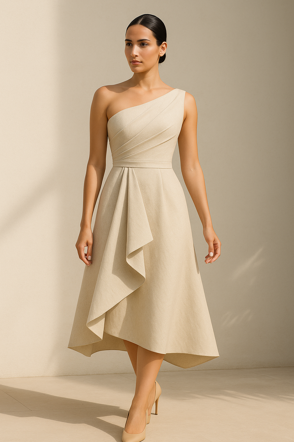 Origami One Shouldered Dress