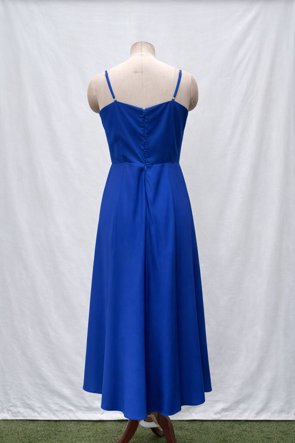 Sandwash Satin Midi Dress Blue