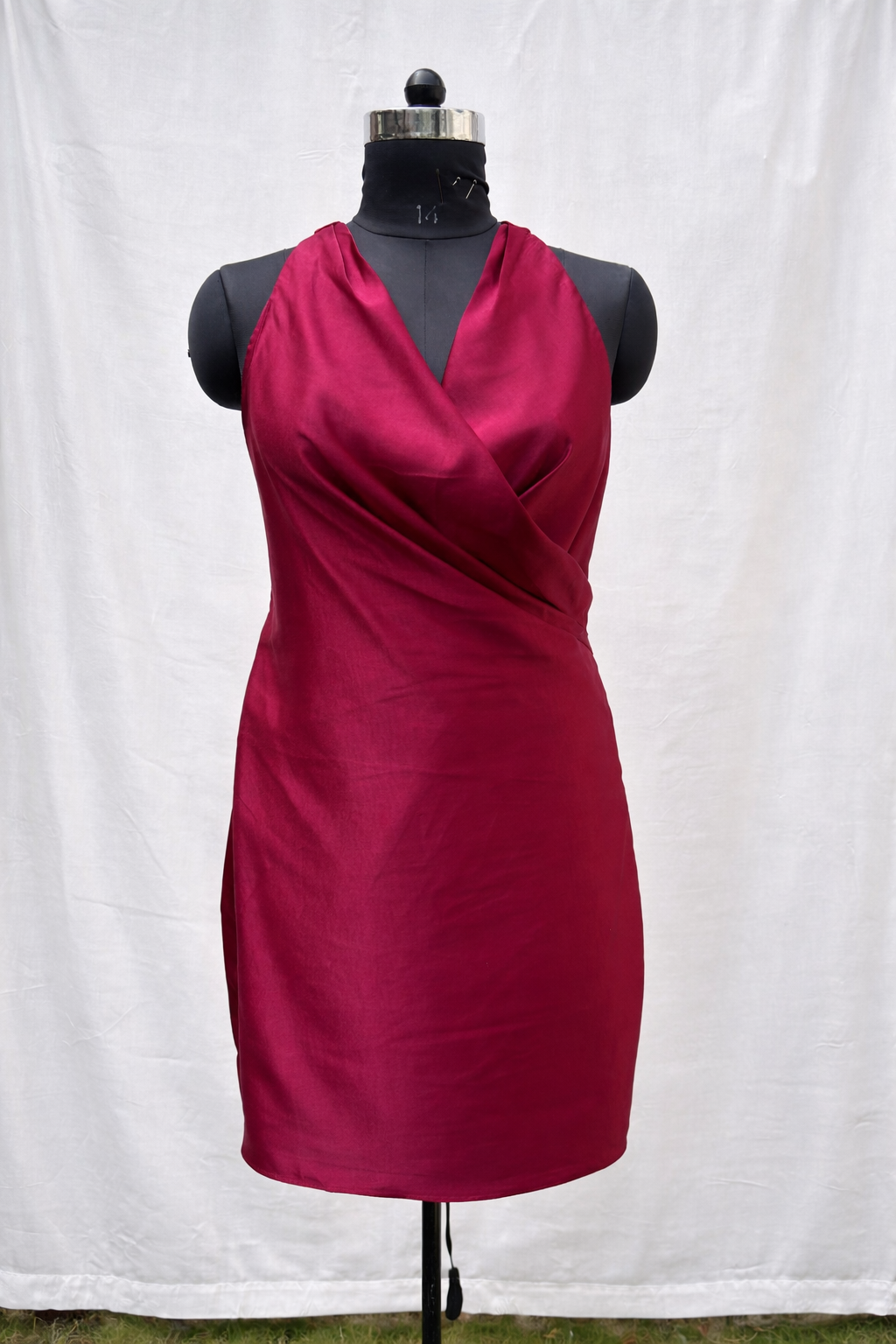Satin Cowl Mini Dress (Sale)