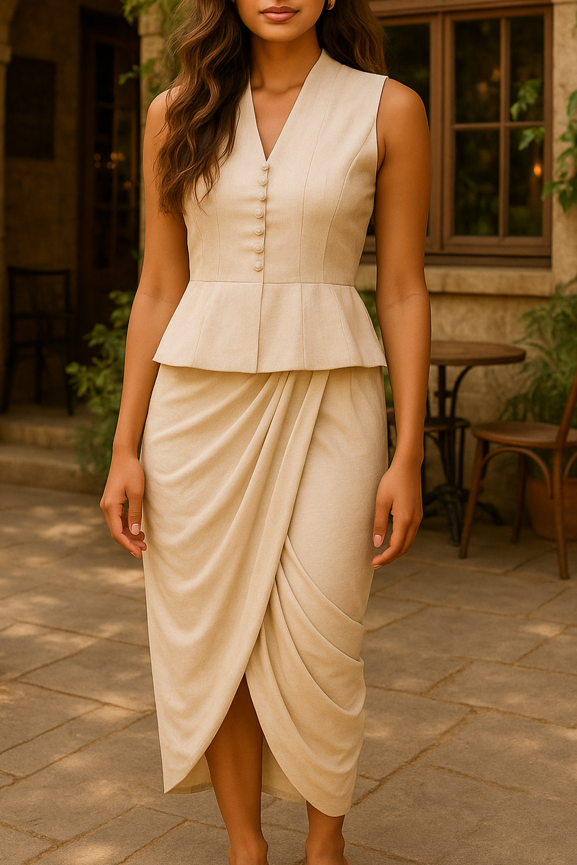 Sculpted Peplum Top Skirt