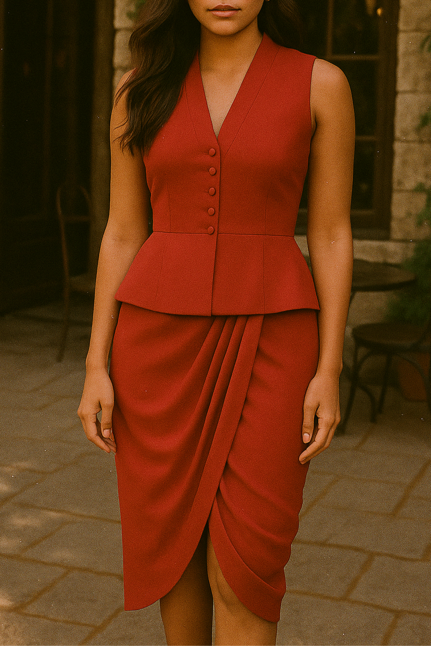 Sculpted Peplum Top Skirt