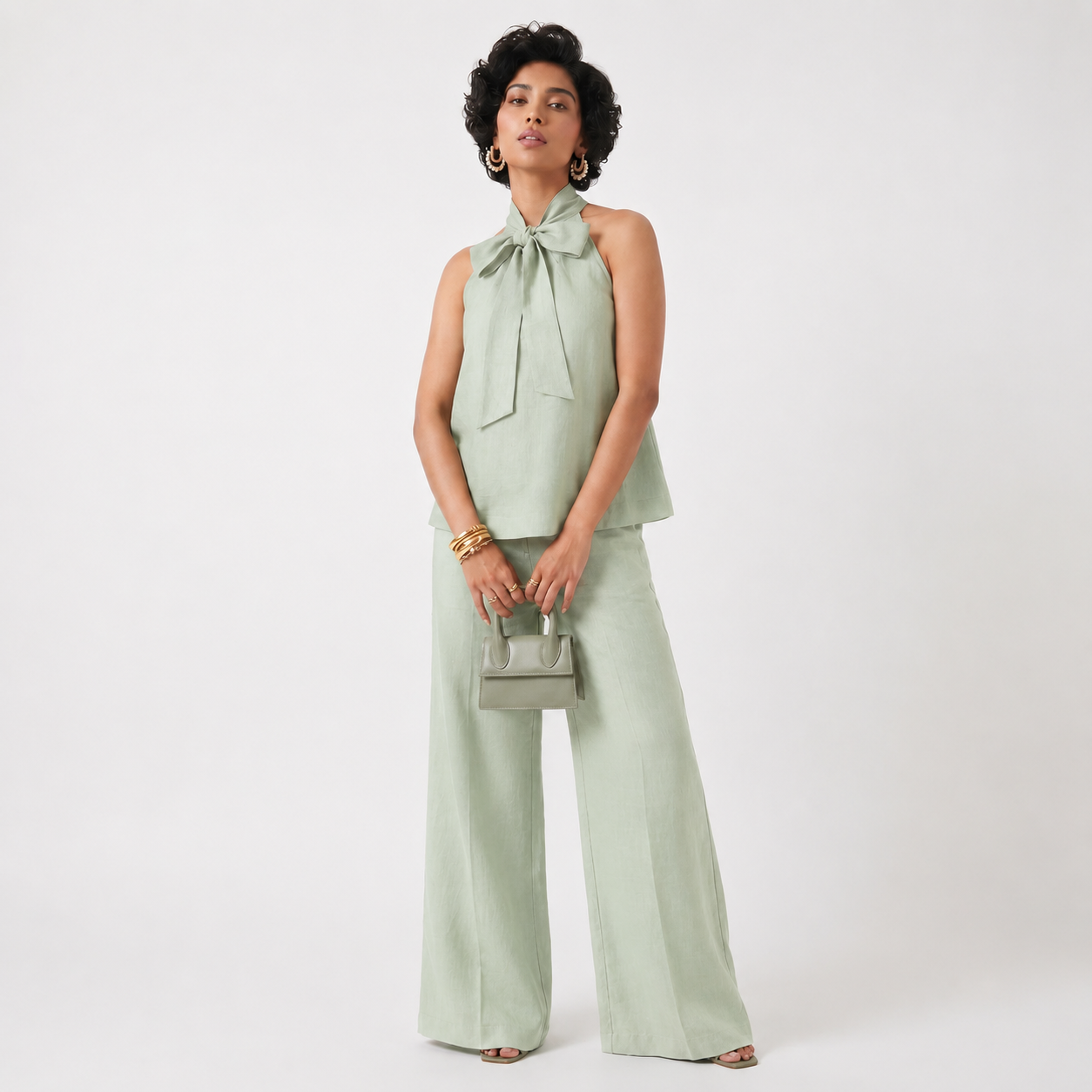 Bow Tie Halter Coord Set