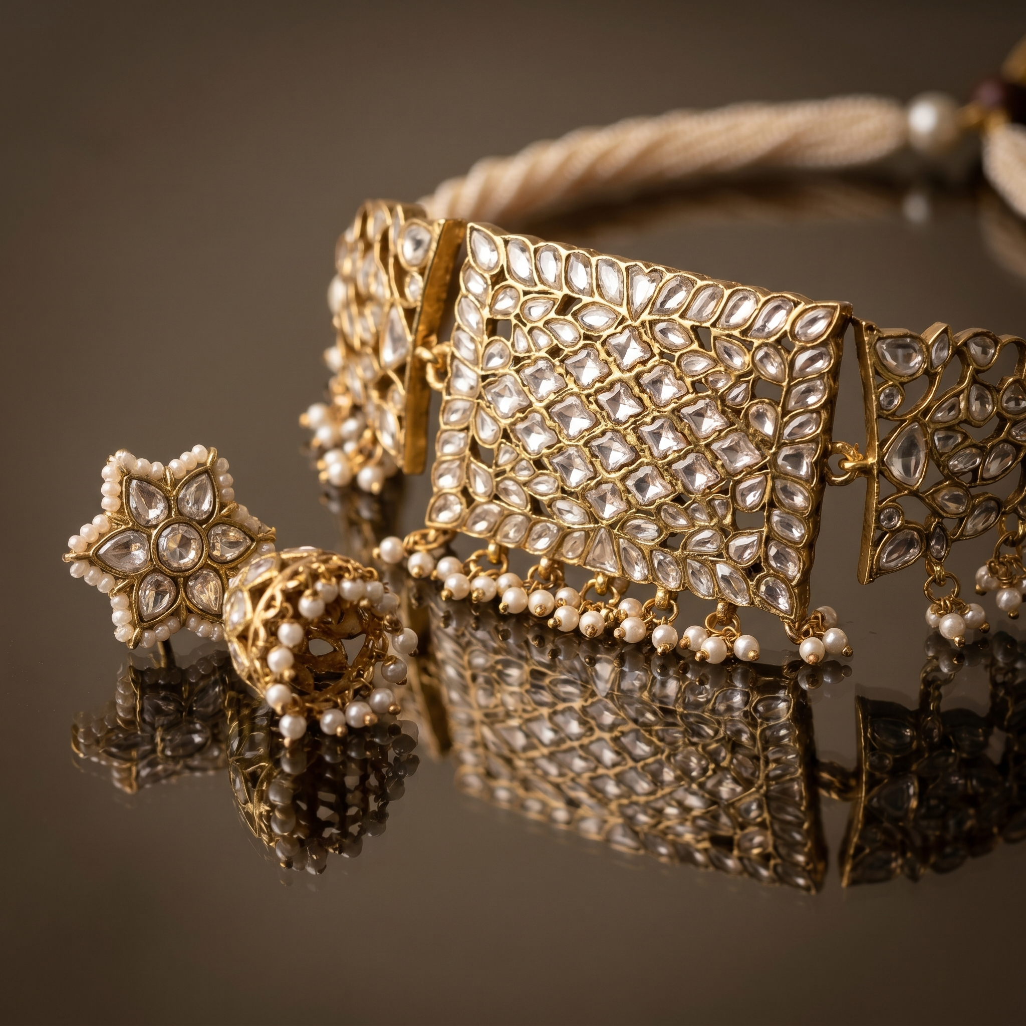 Chitralekha Kundan Pearl Choker Set