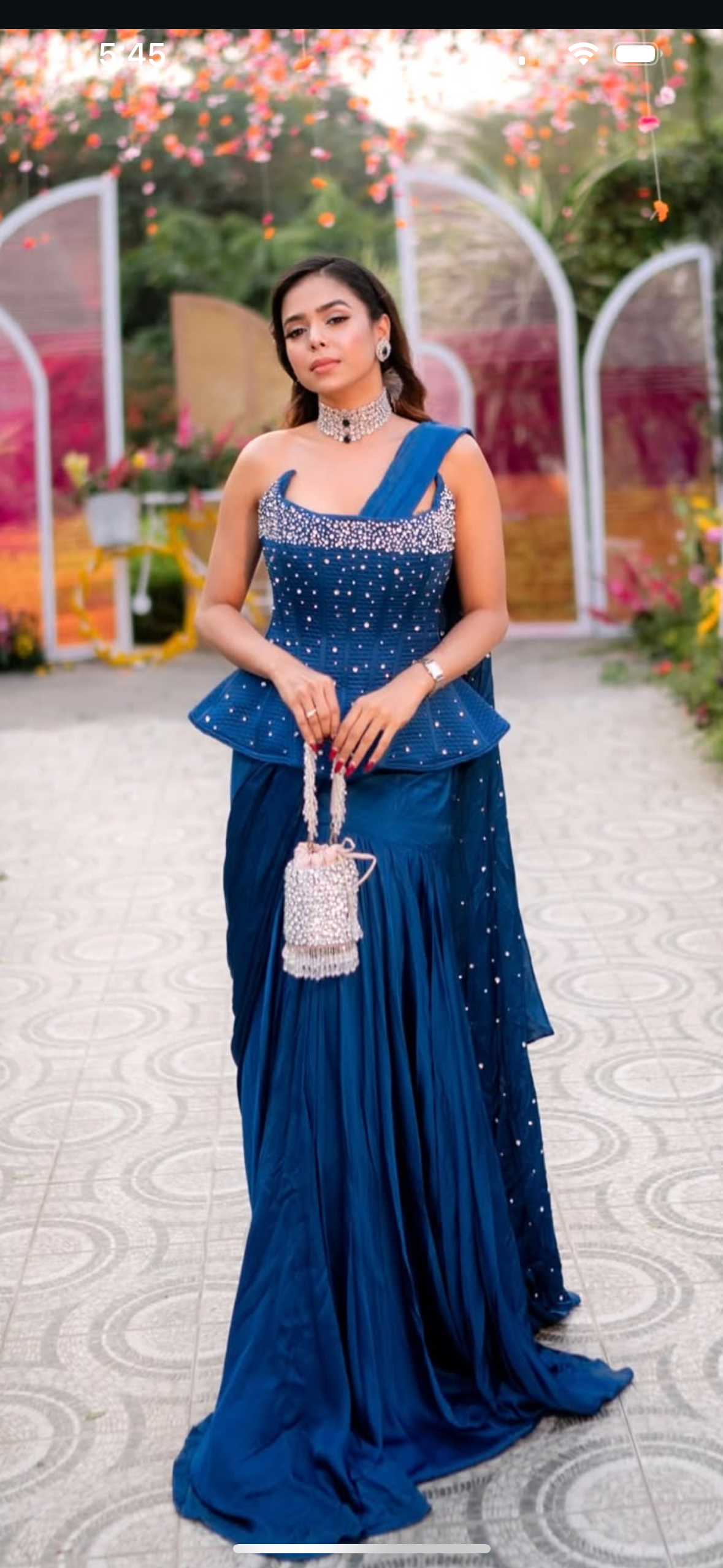 Rhinestones mini bucket bag with handle