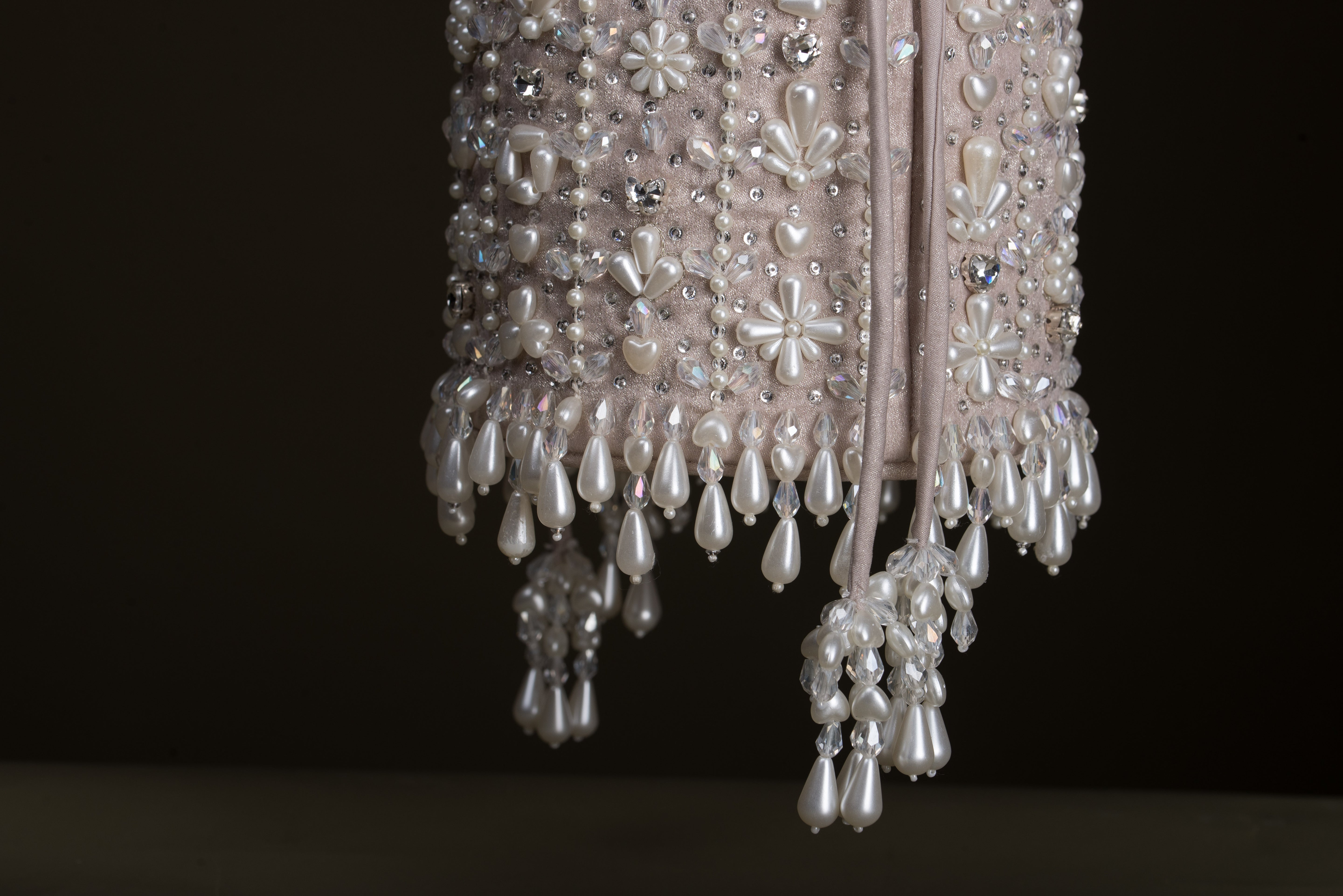 Giva Pearl and crystal lines bucket bag