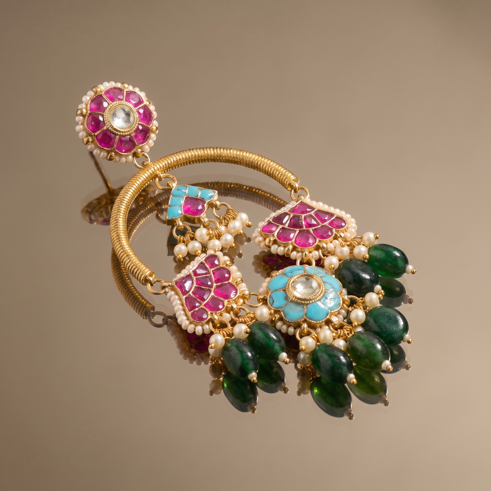 Devyani Multicolor Hoop Drops