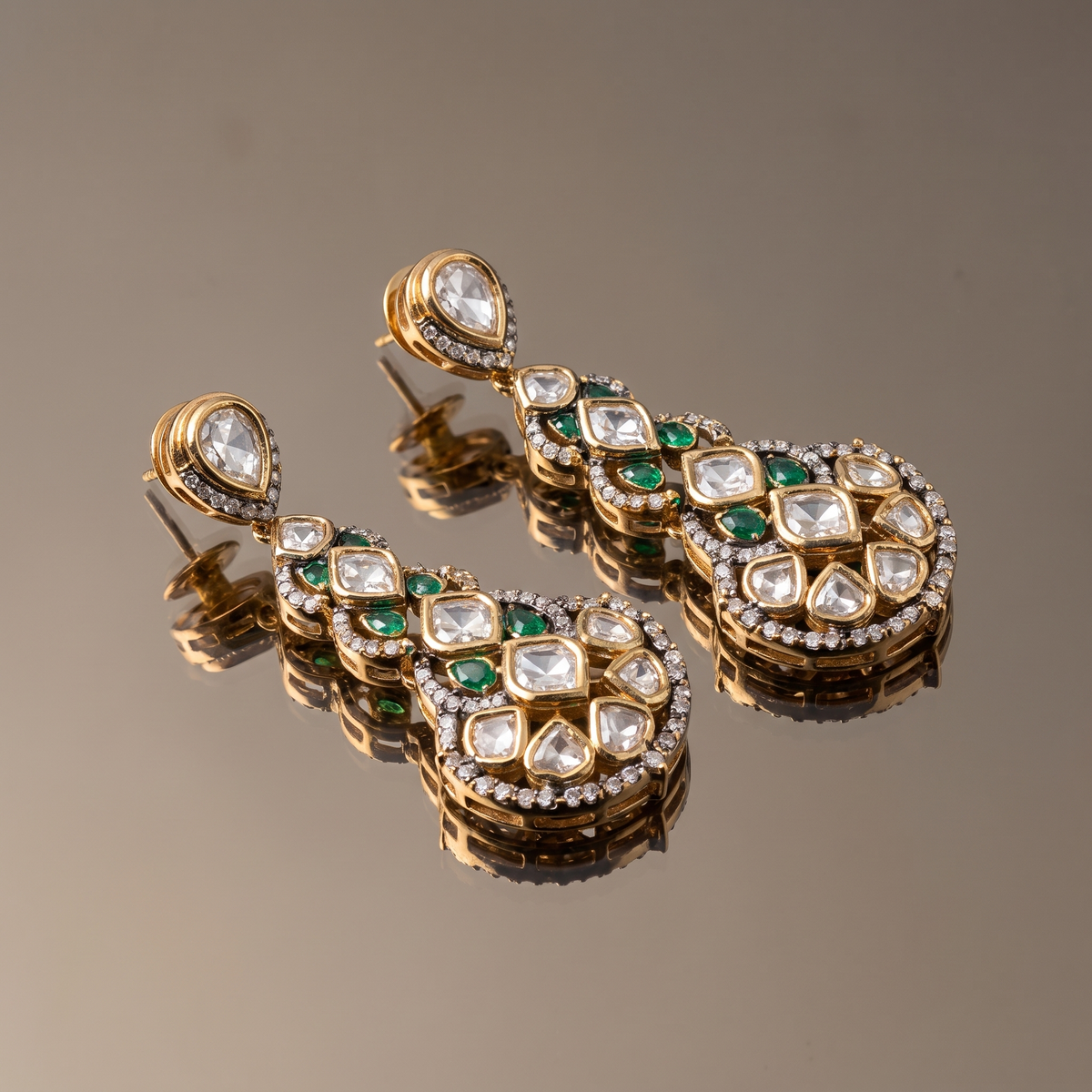 Elakshi Kundan Cascade Earrings