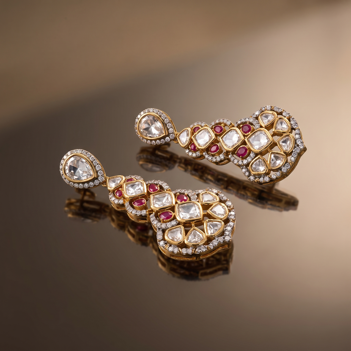 Elakshi Kundan Cascade Earrings