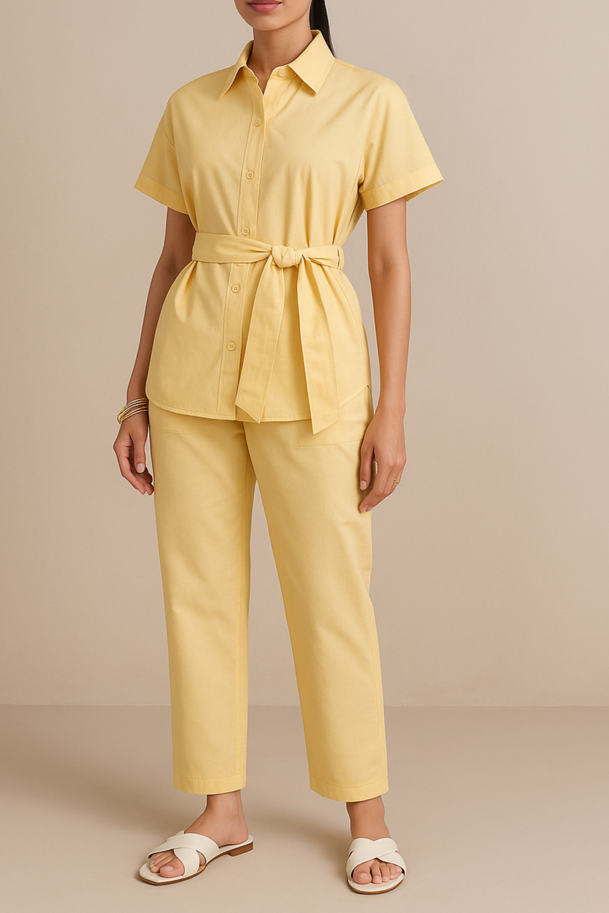 Butter Yellow Poplin Coord Set