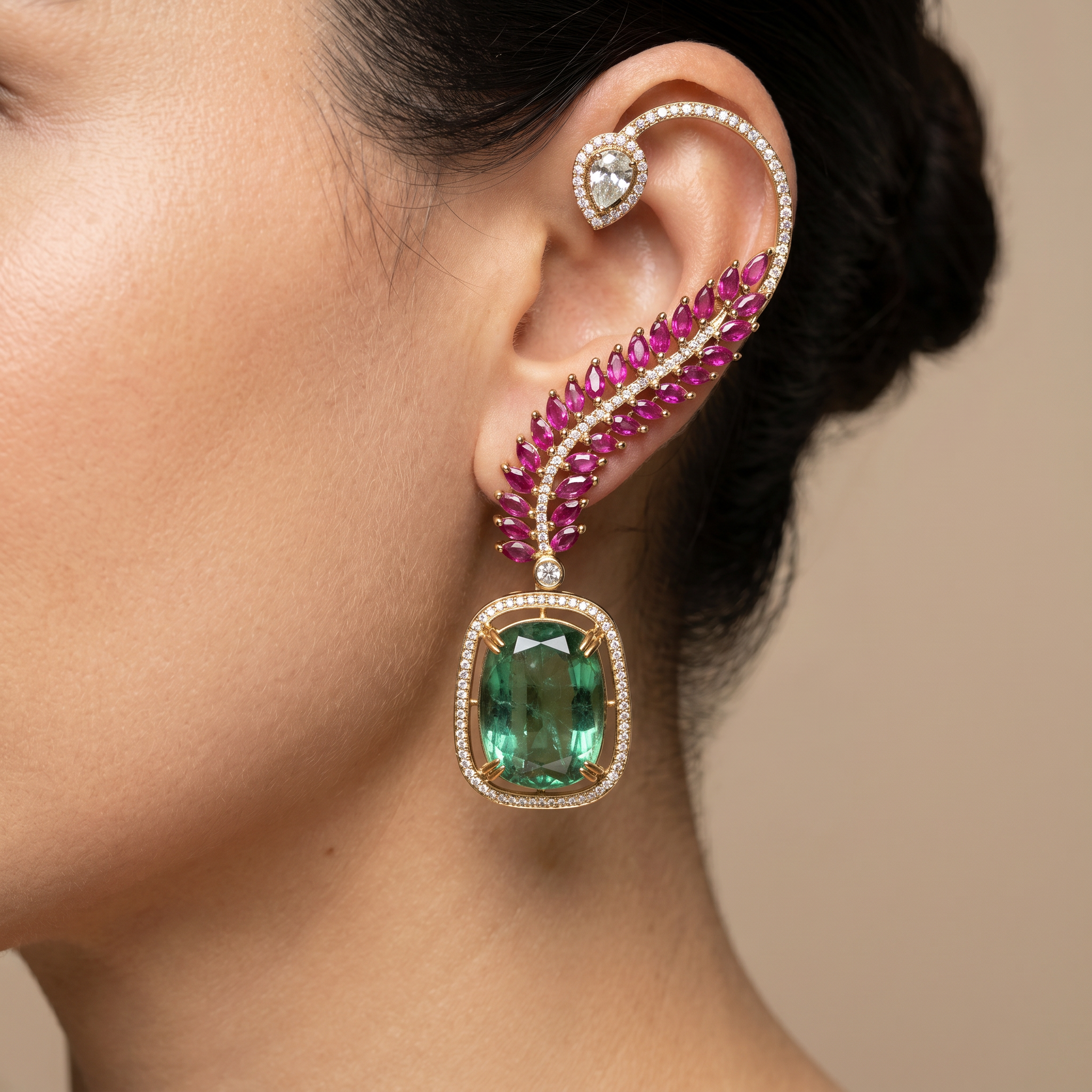 Vanya Ruby Ear Cuff
