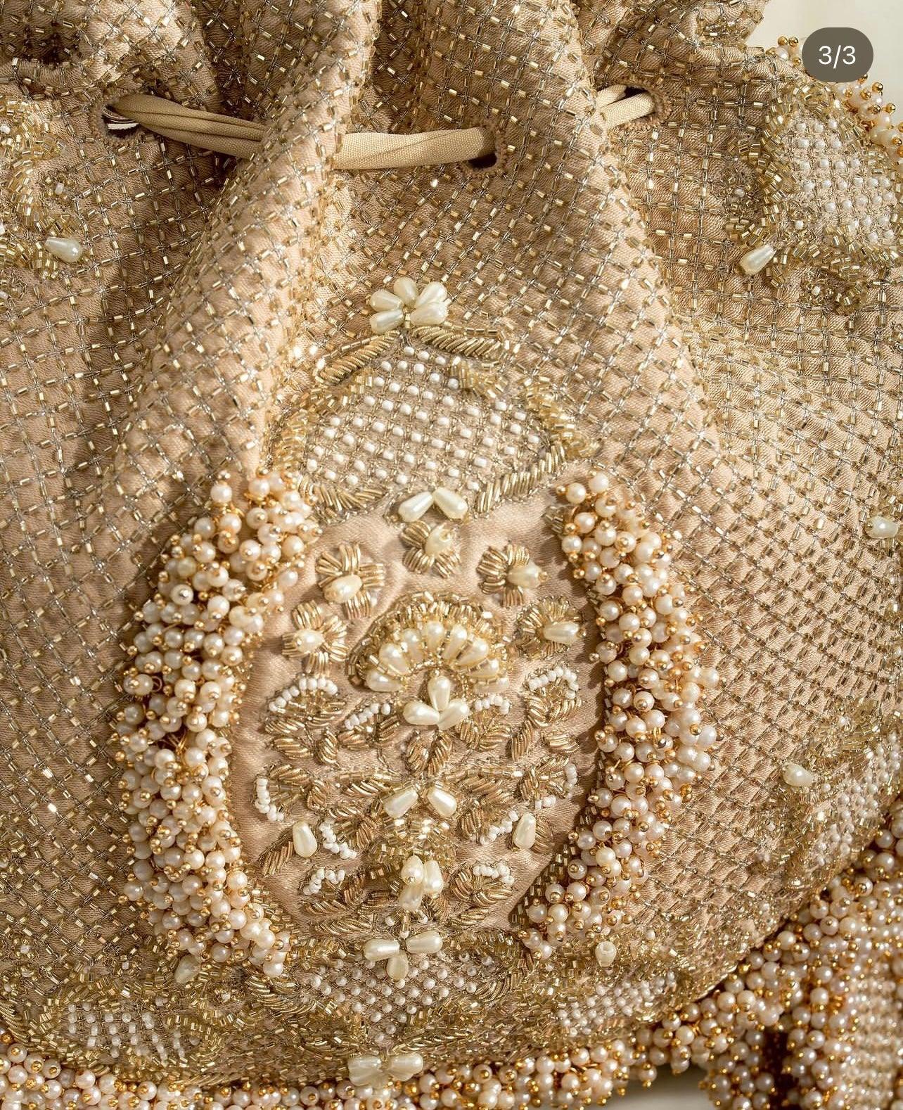 Suhani gold embroidered Potli bag - Ozel