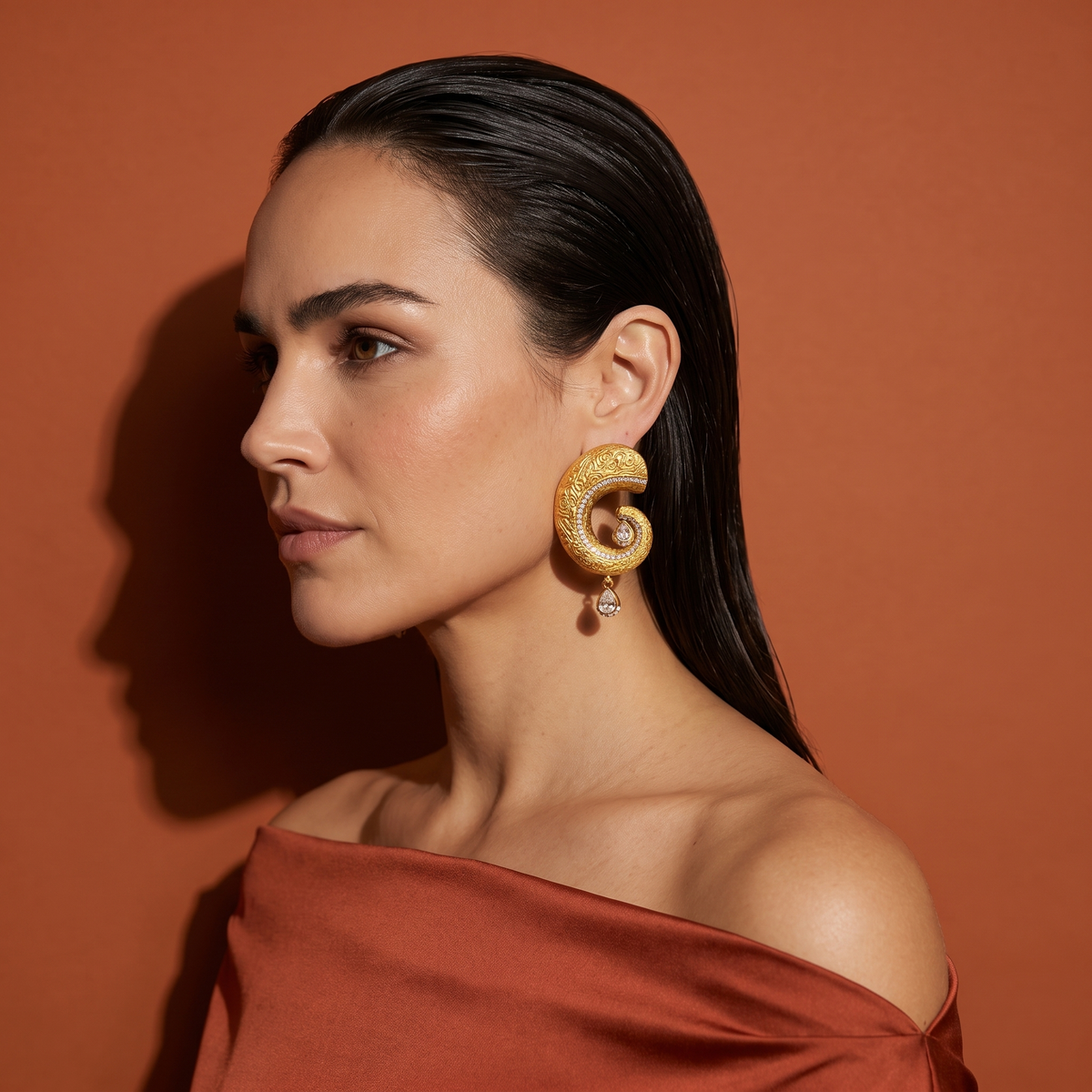Ganesha Sculpted Earrings