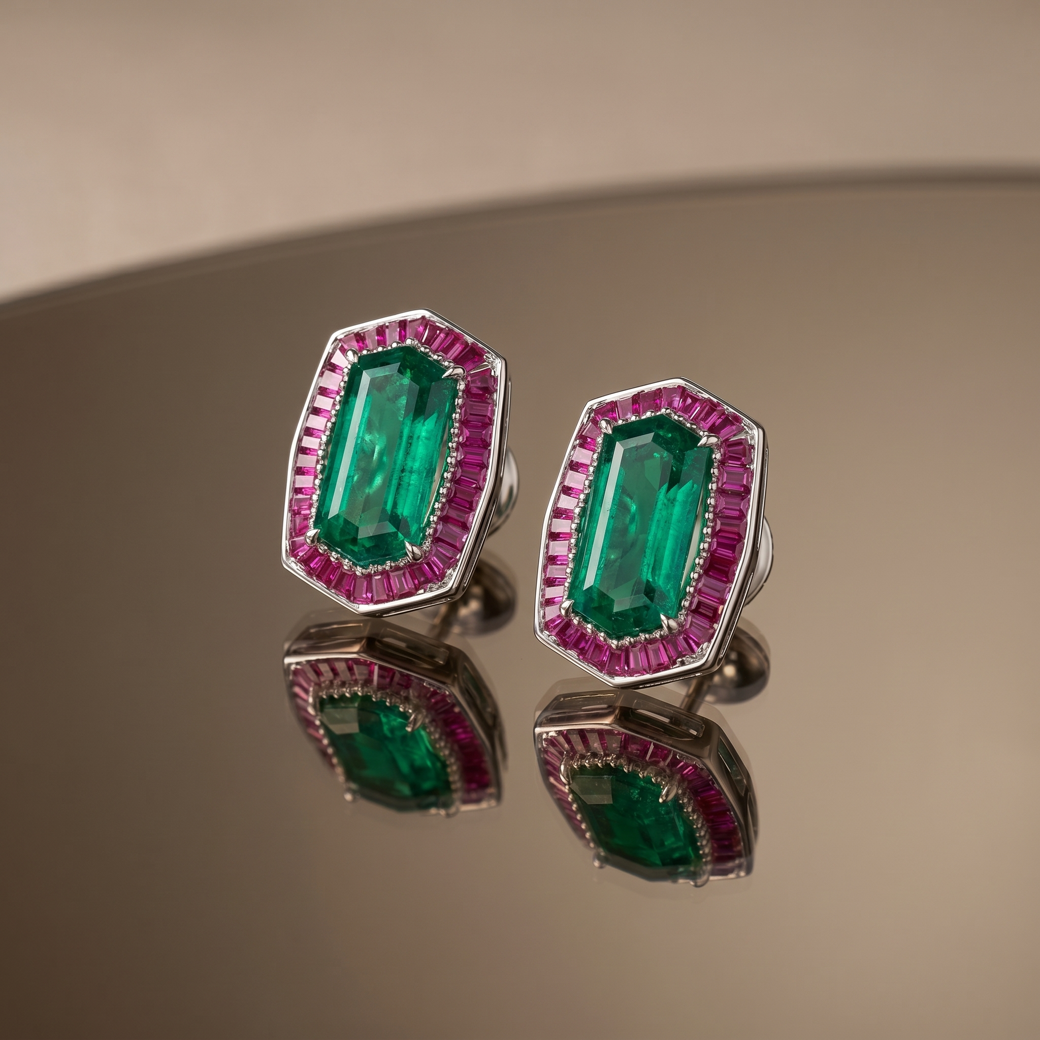 Hazel regal prism stud earrings – styled detail by Ozel