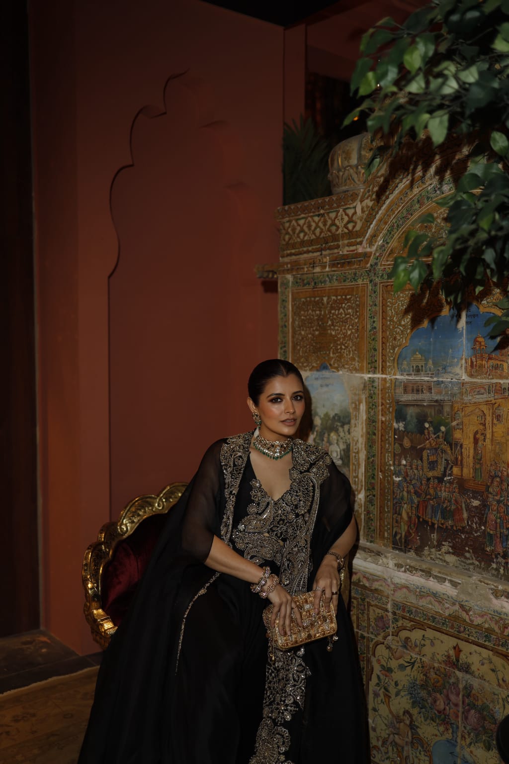 Natasha Luthra with Deo Luxe Woven Flap Bag