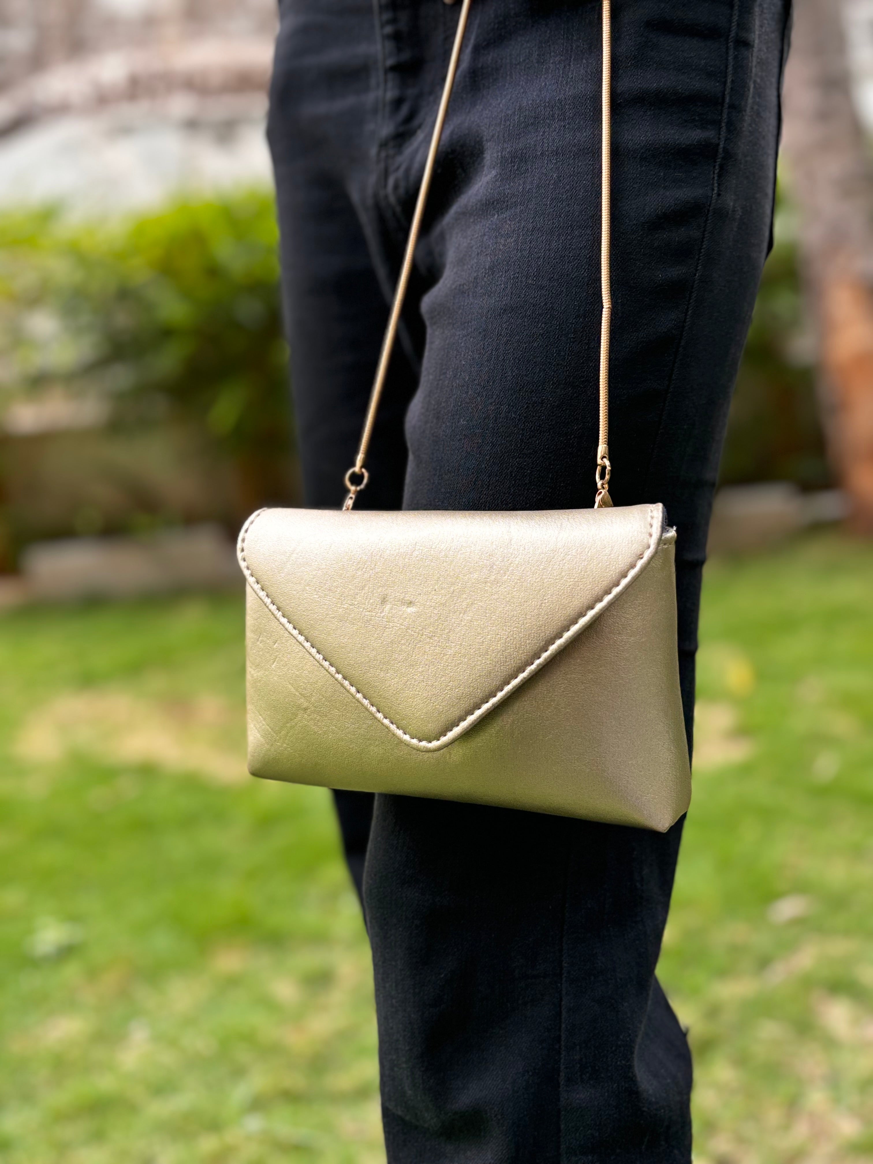 Sample Golden Envelope Sling Bag