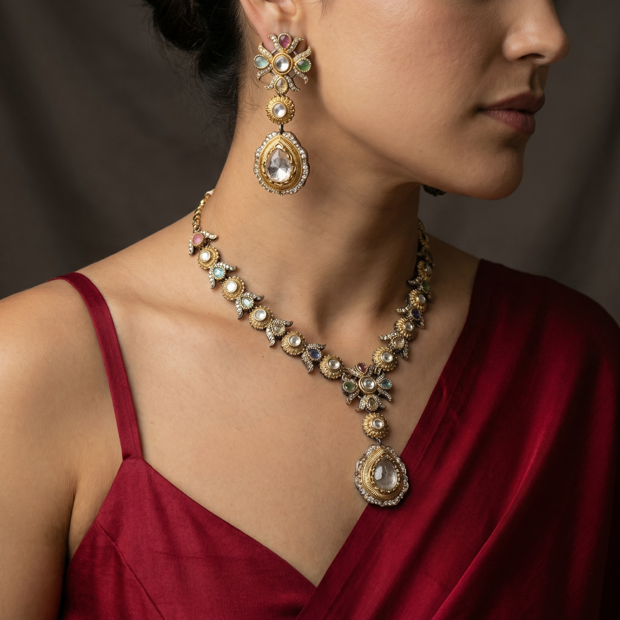 Abeer Vintage Mosaic Necklace Set