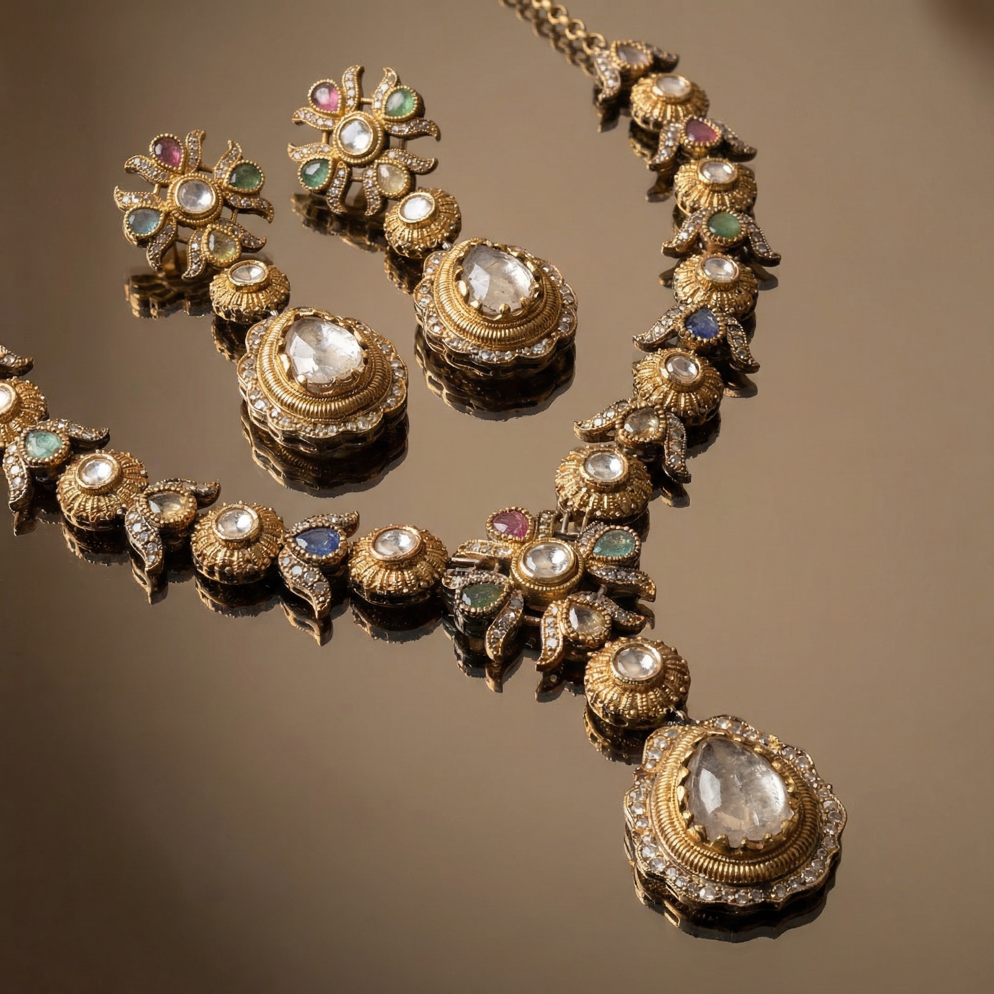 Abeer Vintage Mosaic Necklace Set