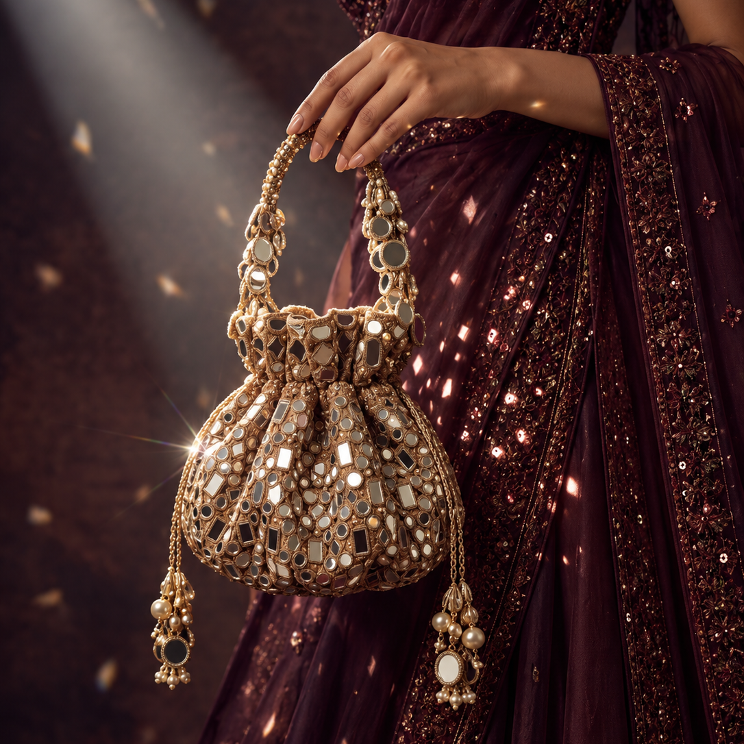 Aaina Gol Potli Bag
