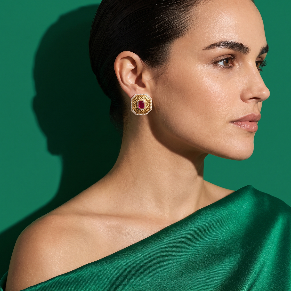 Kiara Ruby Heritage Studs