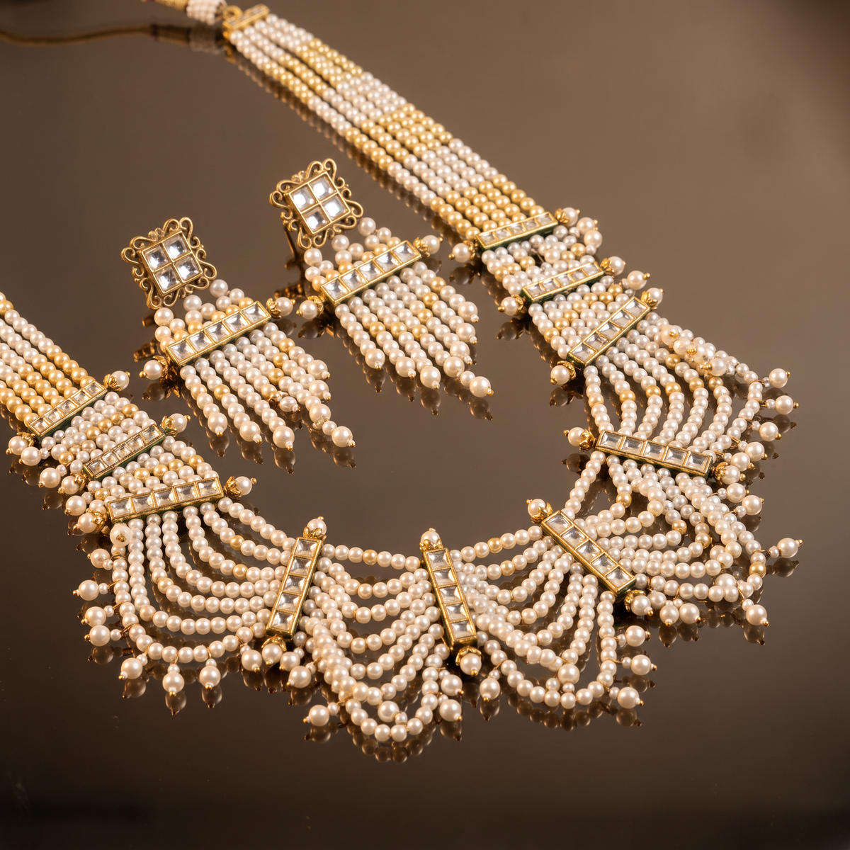 Lehria Pearl Cascade Necklace Set