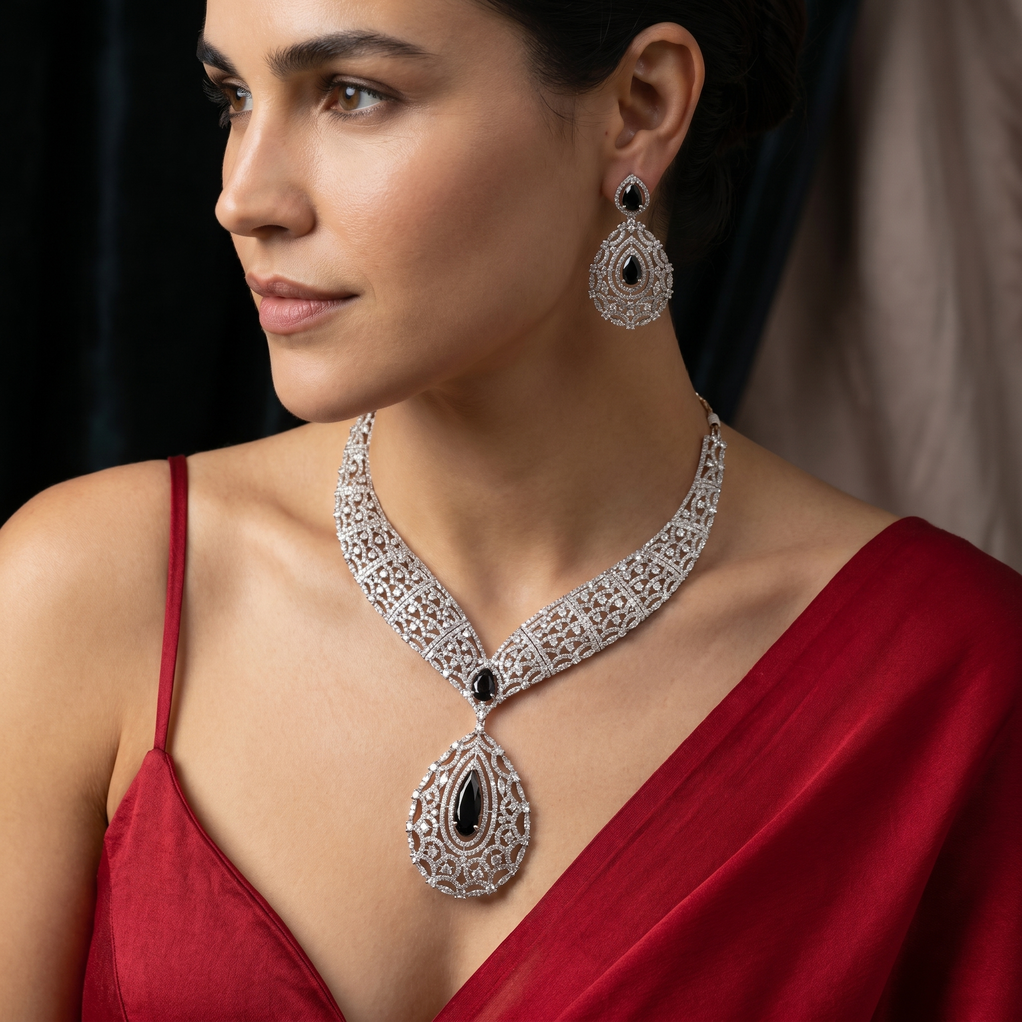 Malvika Regal Diamond Cascade Set