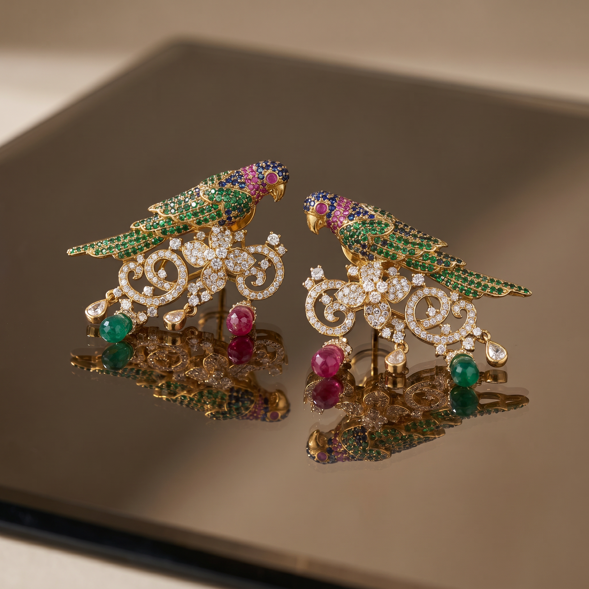 Mayravi Parrot Heirloom Earrings
