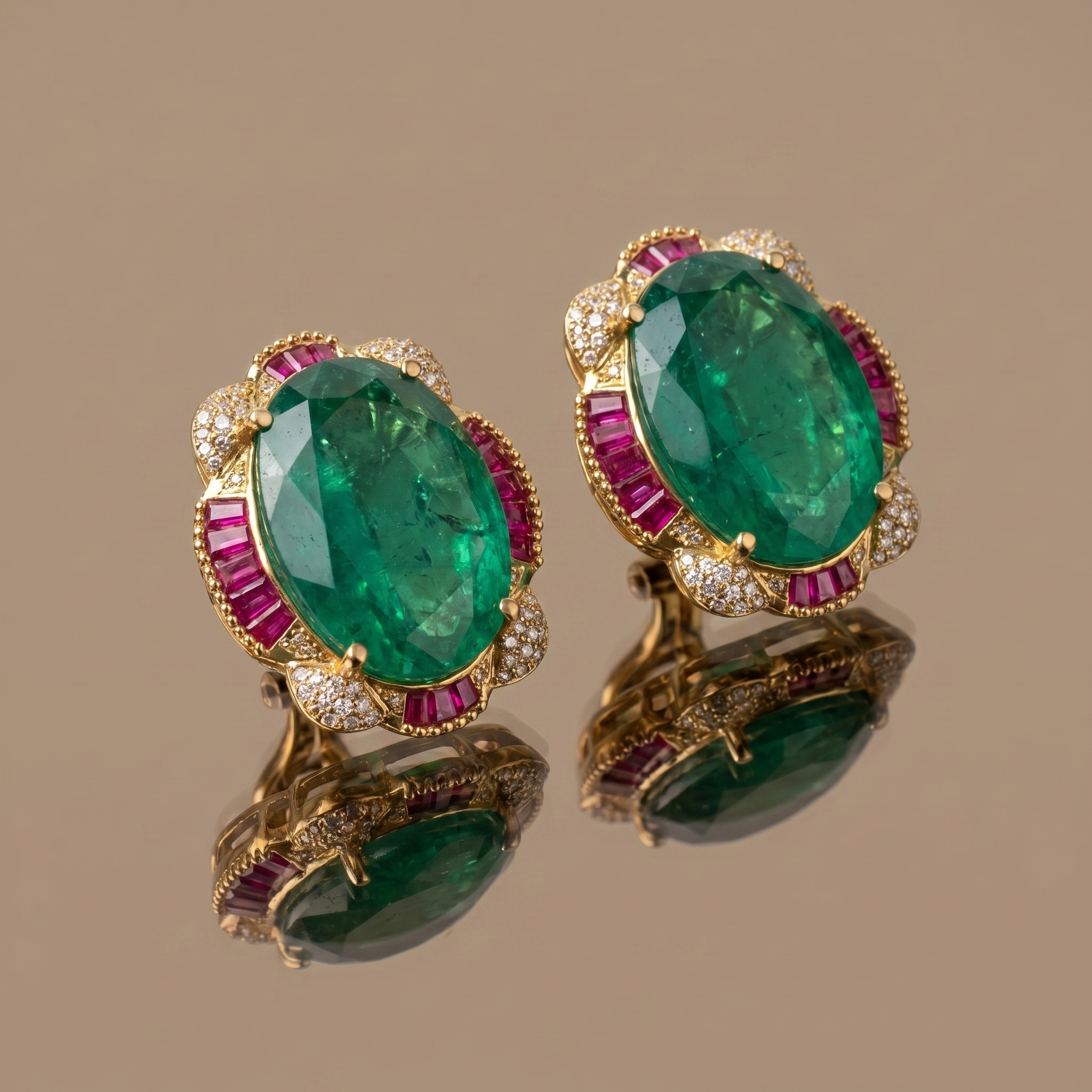 Mirzaya Emerald Regal Studs