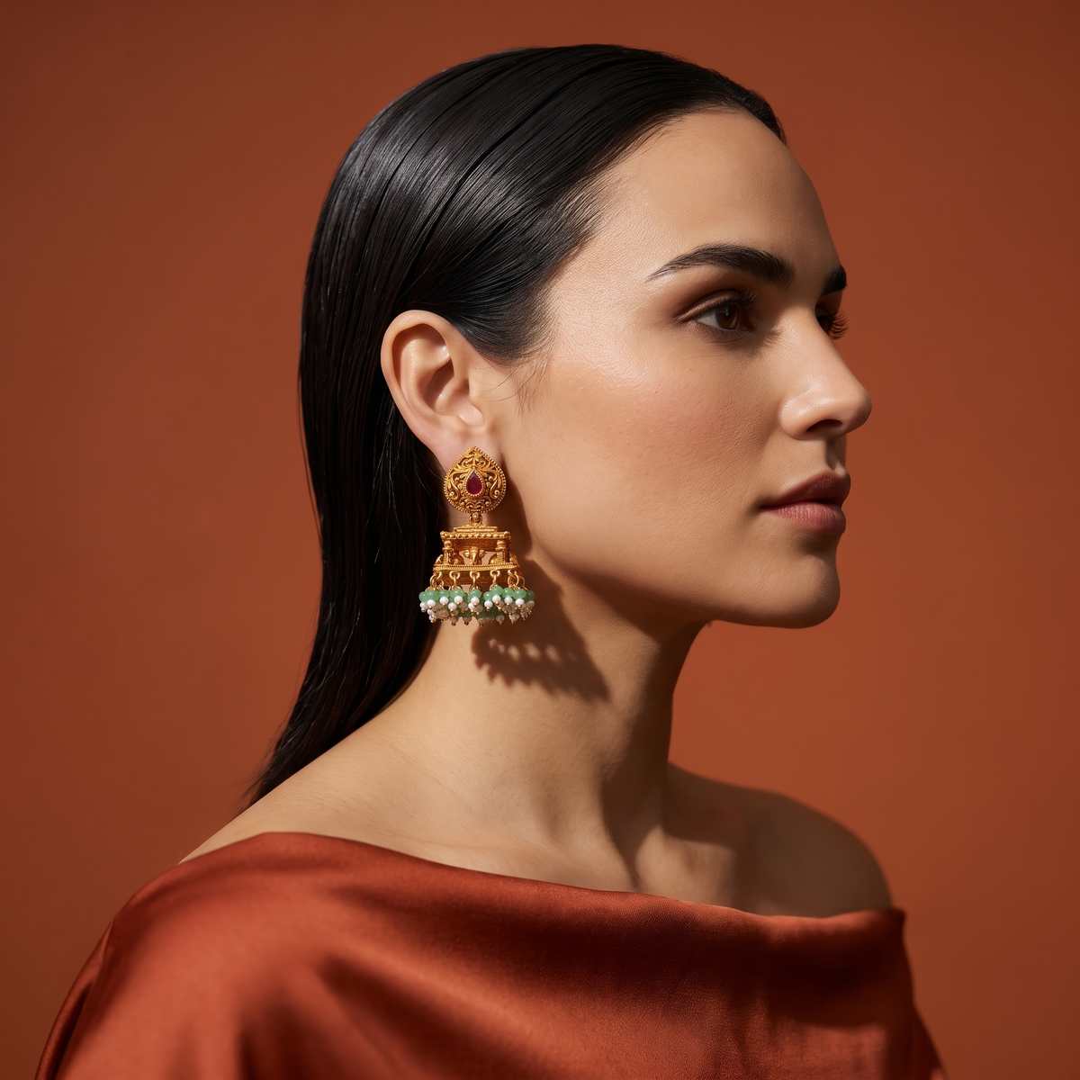 Nirvaya Ruby Jhumka