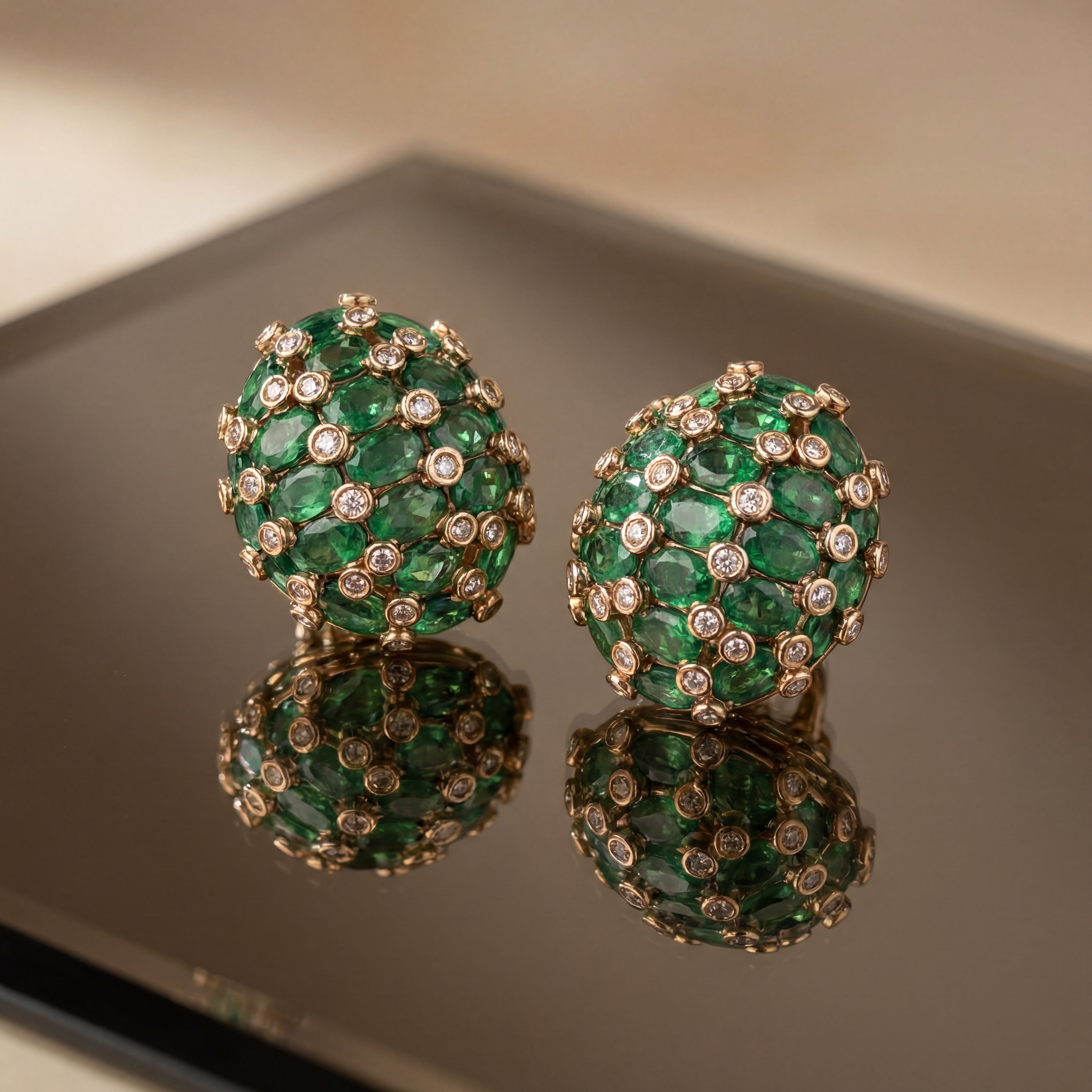 Crimson orbita studs – handcrafted Indian gemstone studs by Ozel
