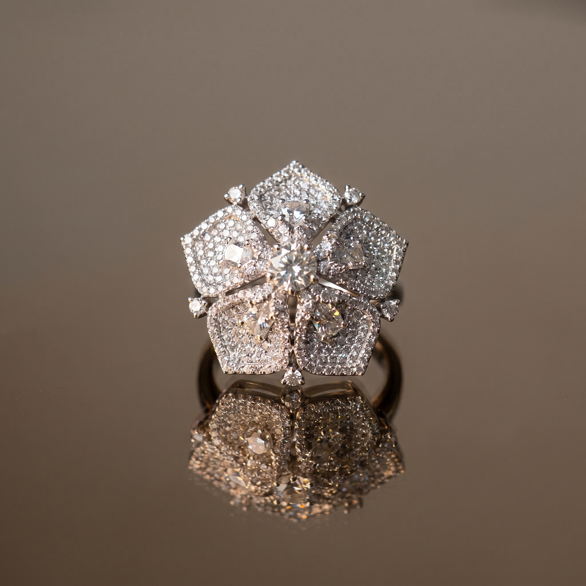 Pravya Diamond Blossom Ring