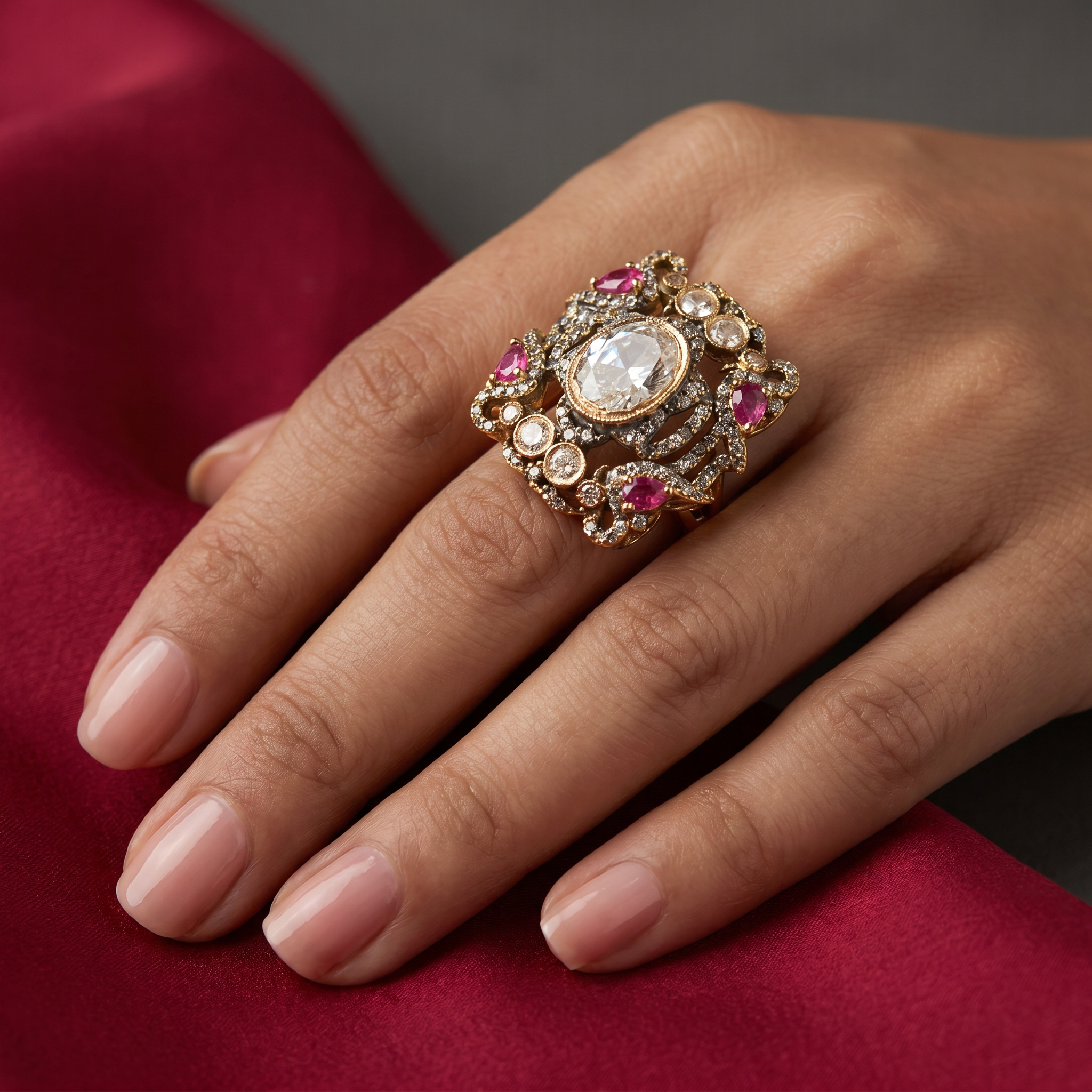 Rajeshwari Earrings and Ring Duo Set