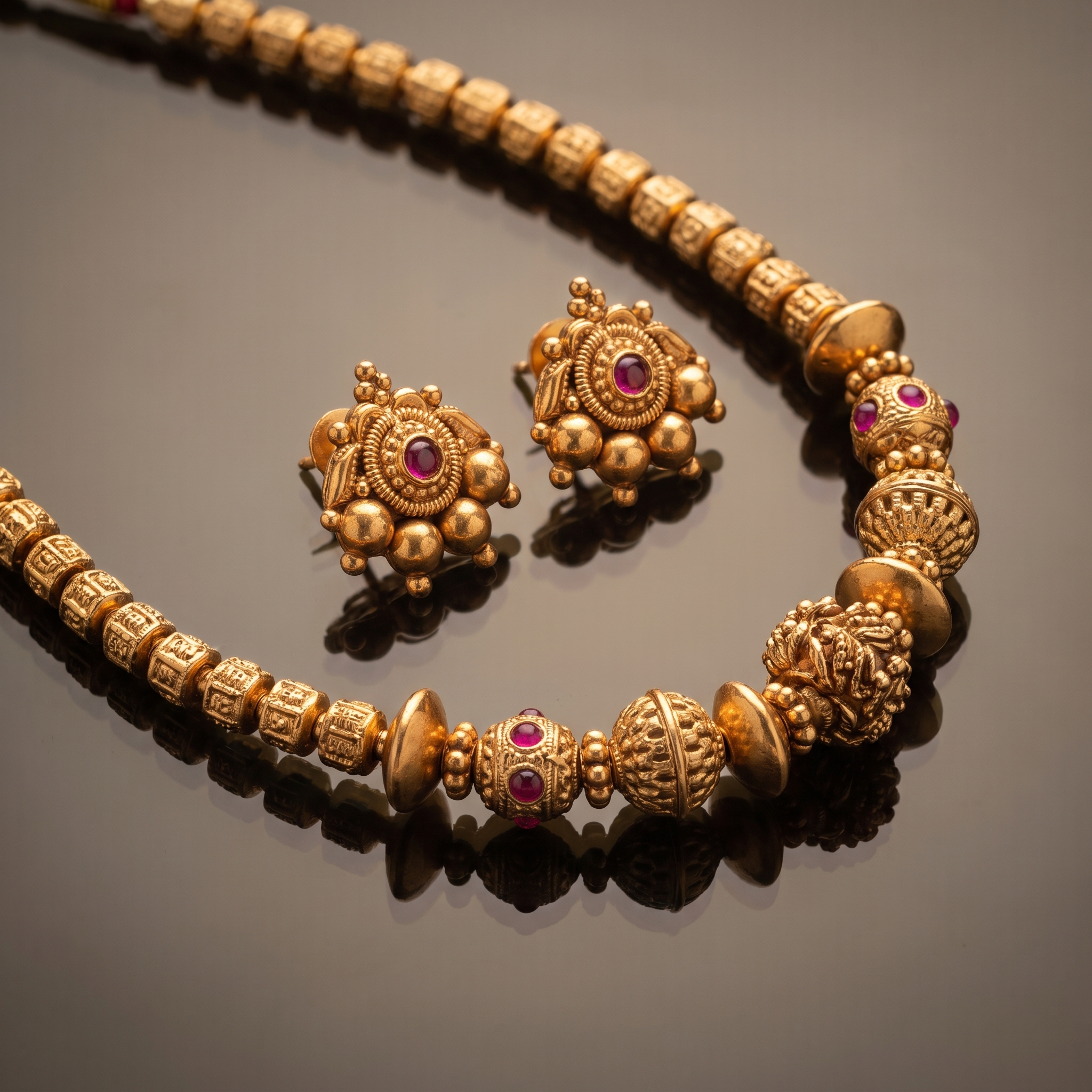 Ramya Antique Gold Necklace Set