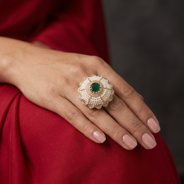 Ravisha Pearl Bloom Ring