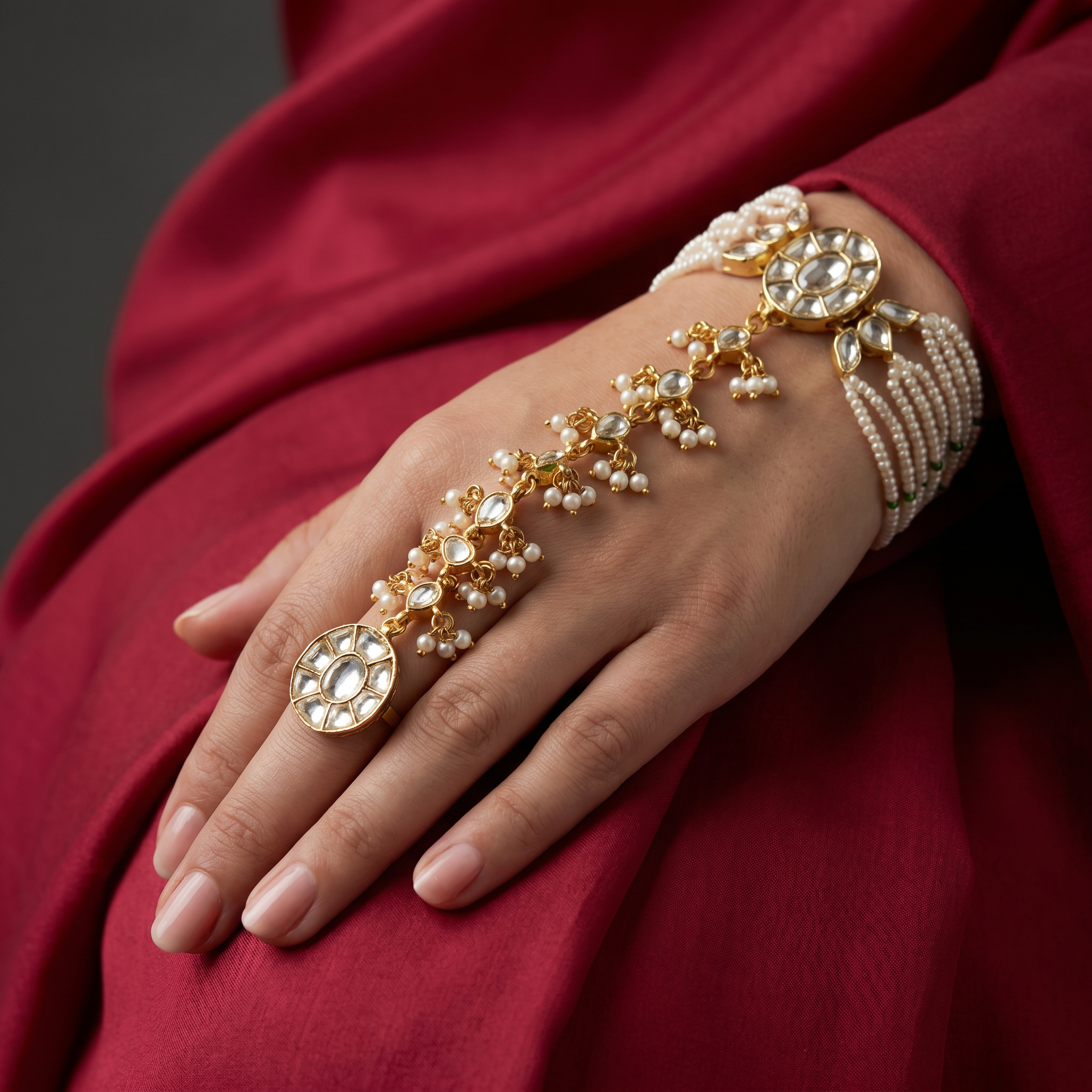 Revanti Kundan Hand Harness