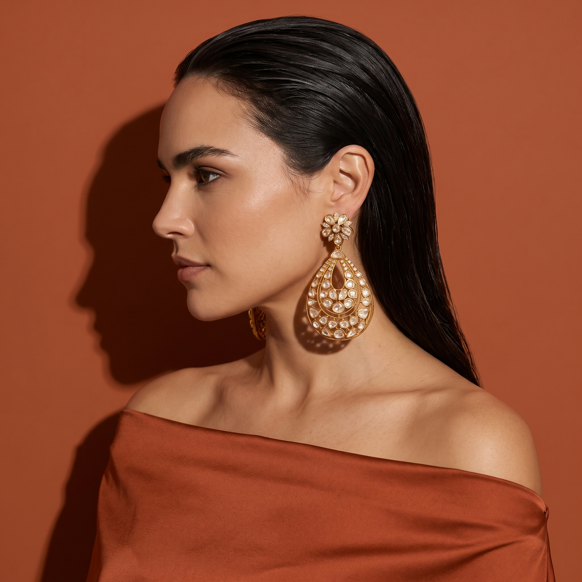 Rhea Polki Drop Earrings