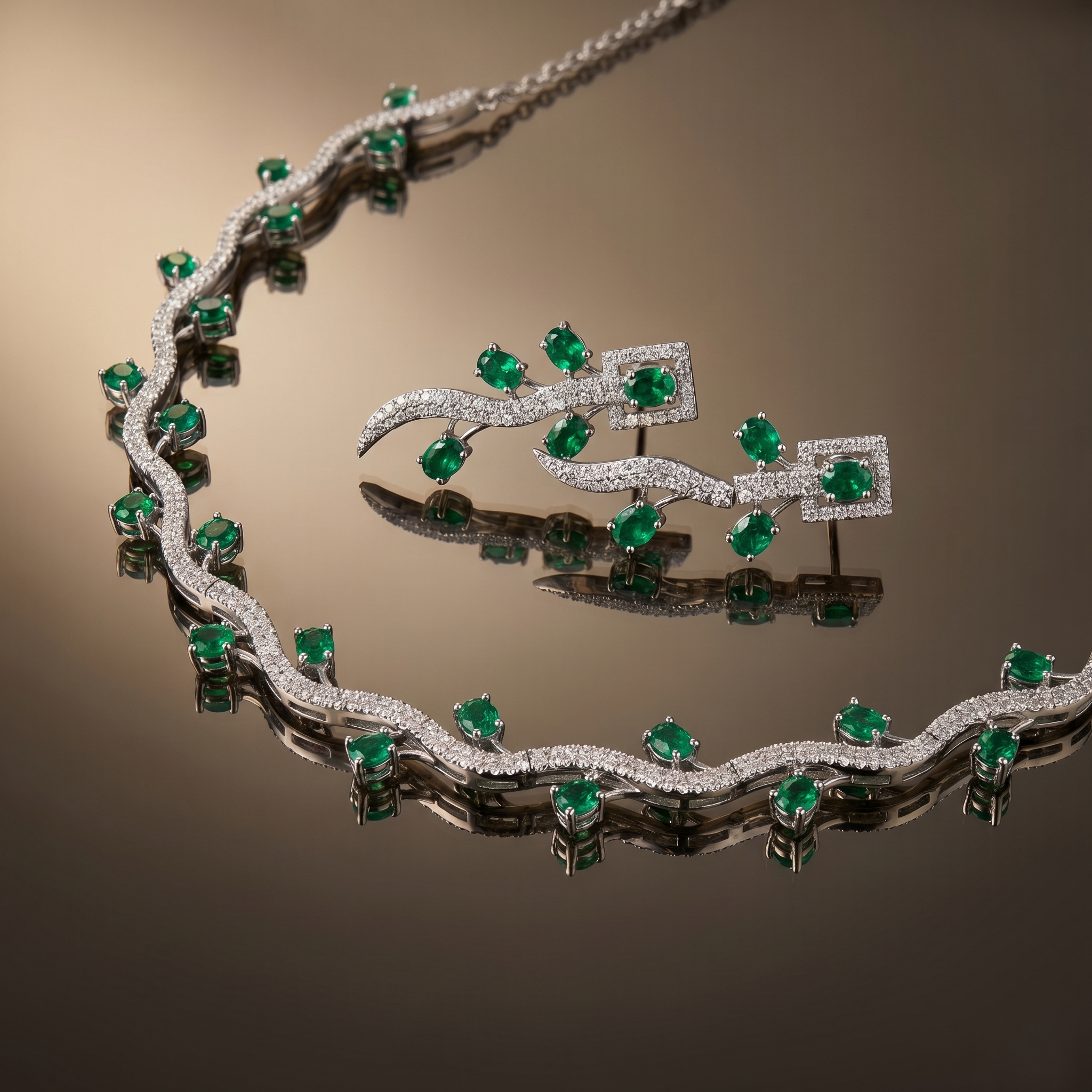 Rhea Emerald Line Set