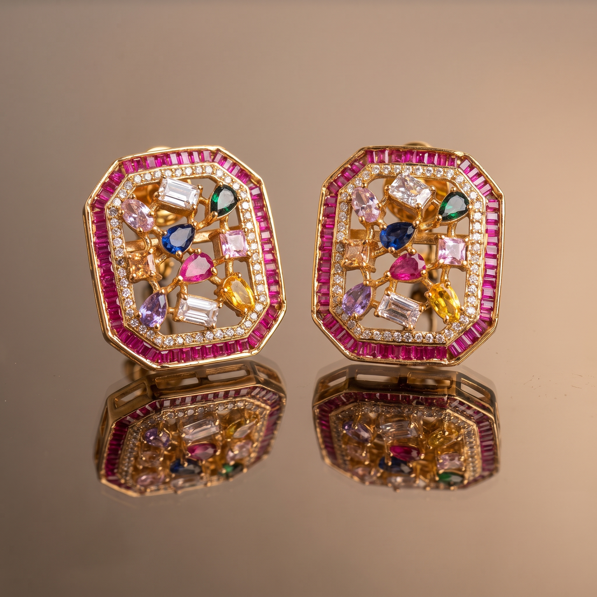 Risha Jewel Mosaic Earrings