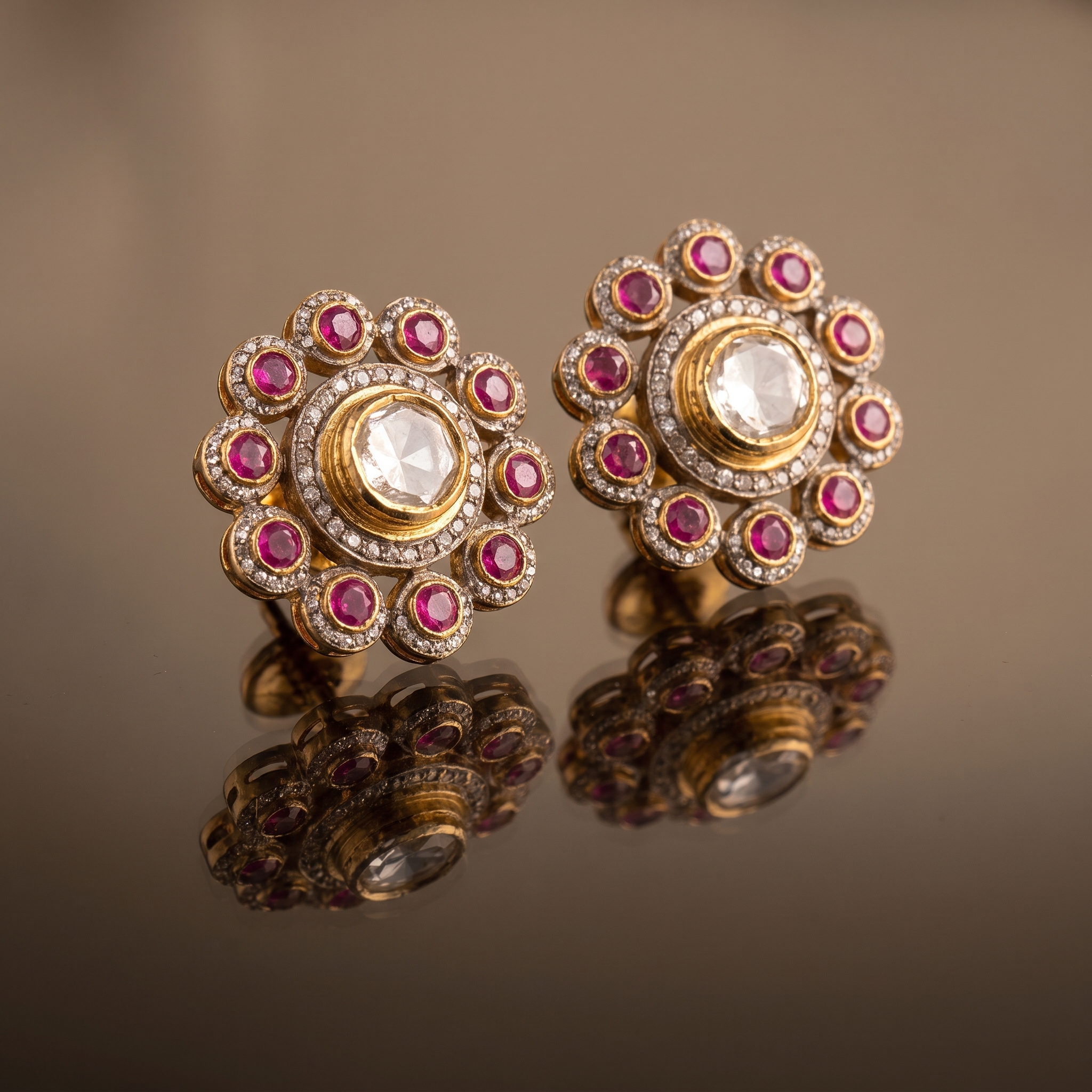 Roshni Kundan Stud Earrings