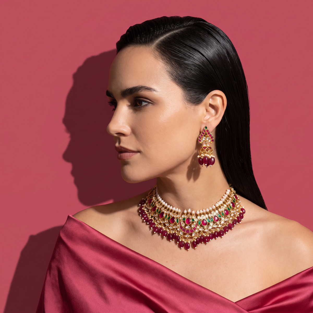 Ruhika Vintage Polki Necklace Set