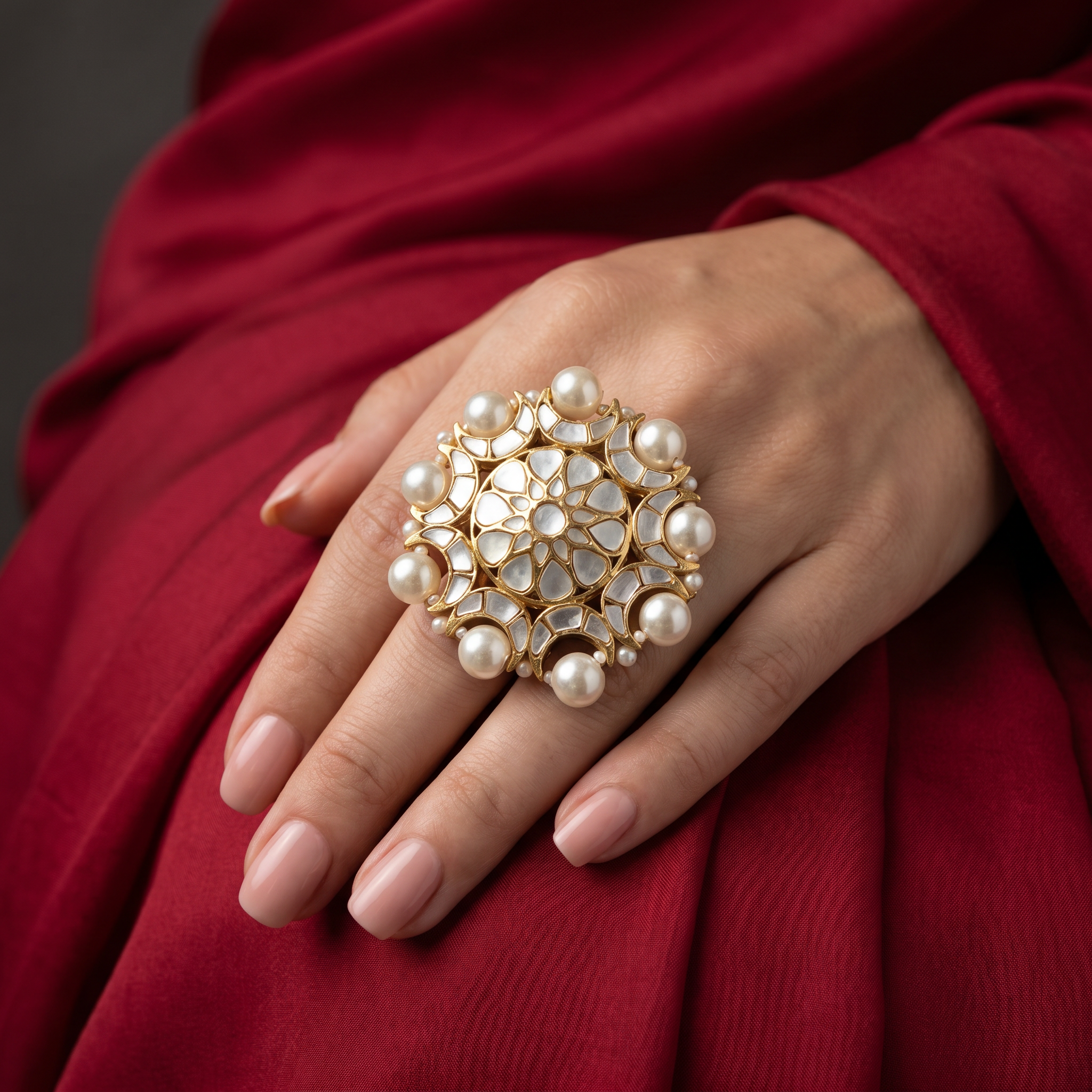 Saanvika Pearl Radiance Ring