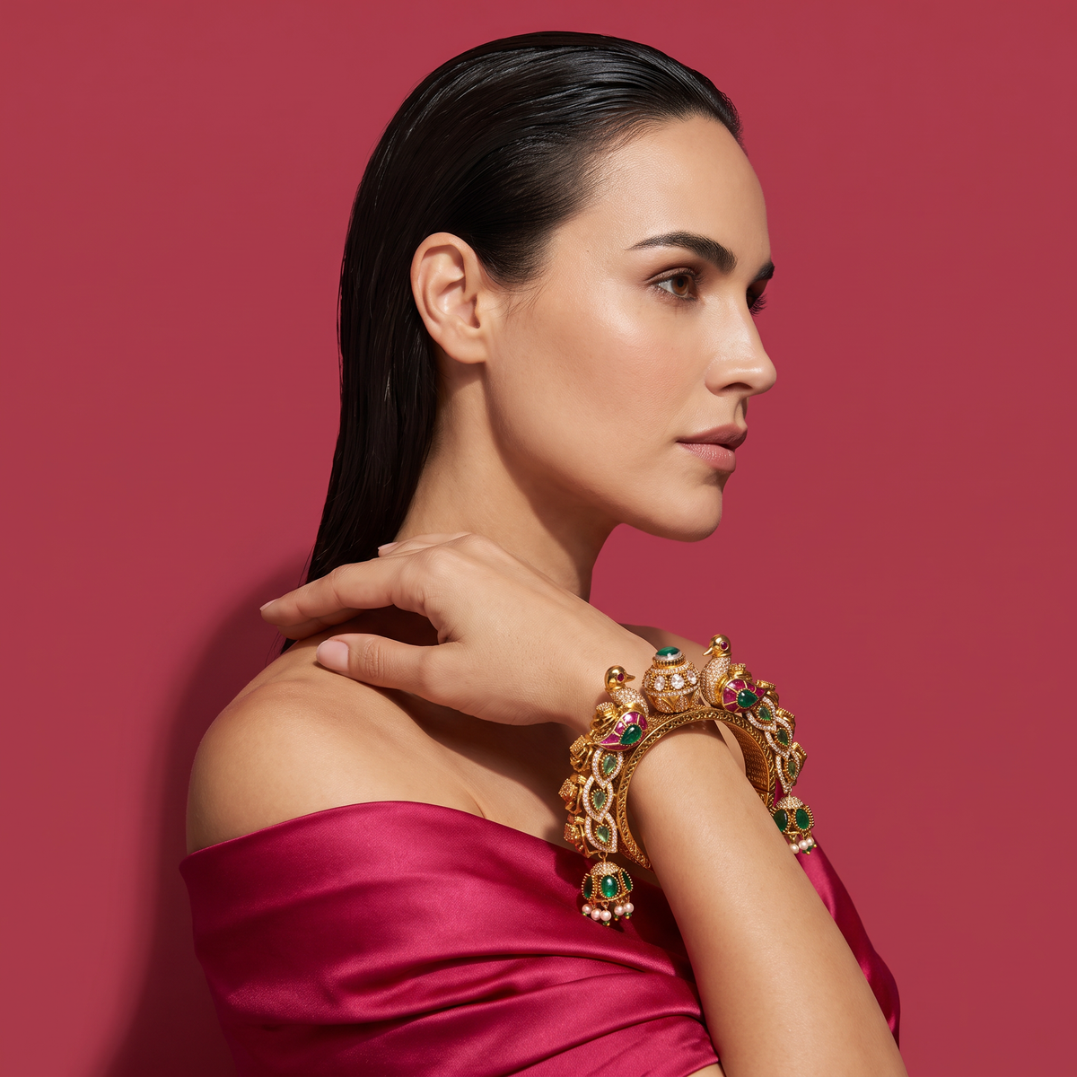Saira Peacock Kundan Bracelet