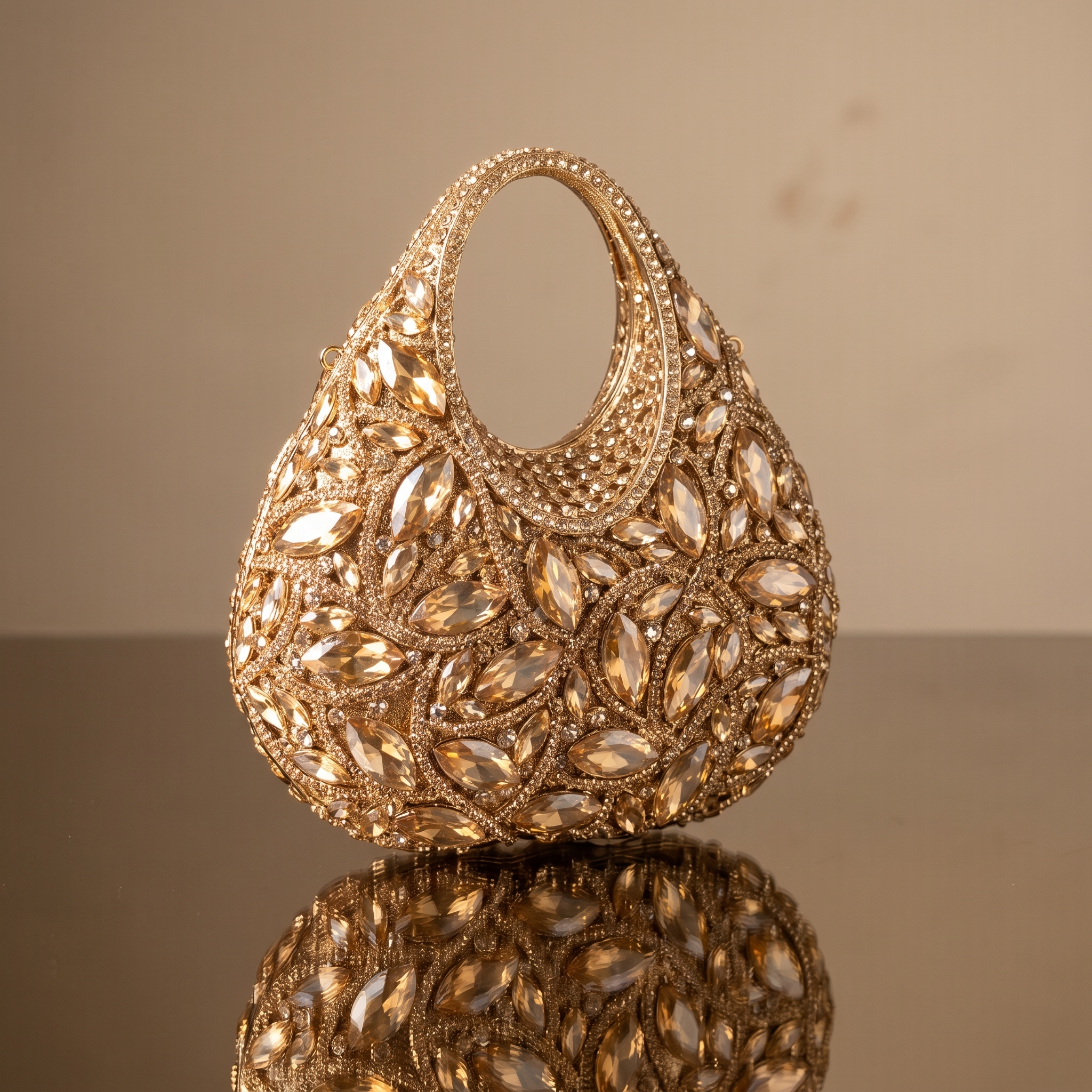 Tesoro Gold Crystal Bag