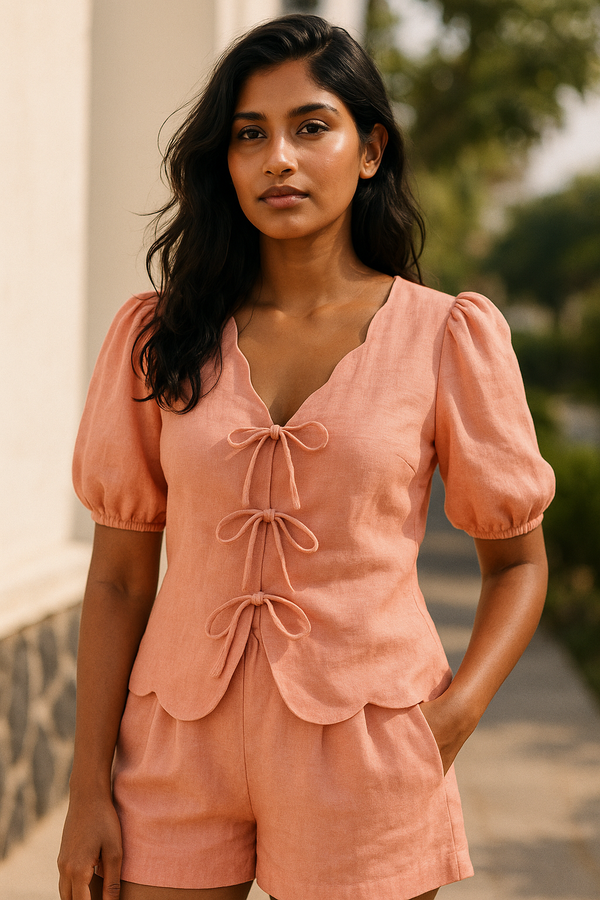 Scallop-Tie Co-ord Set