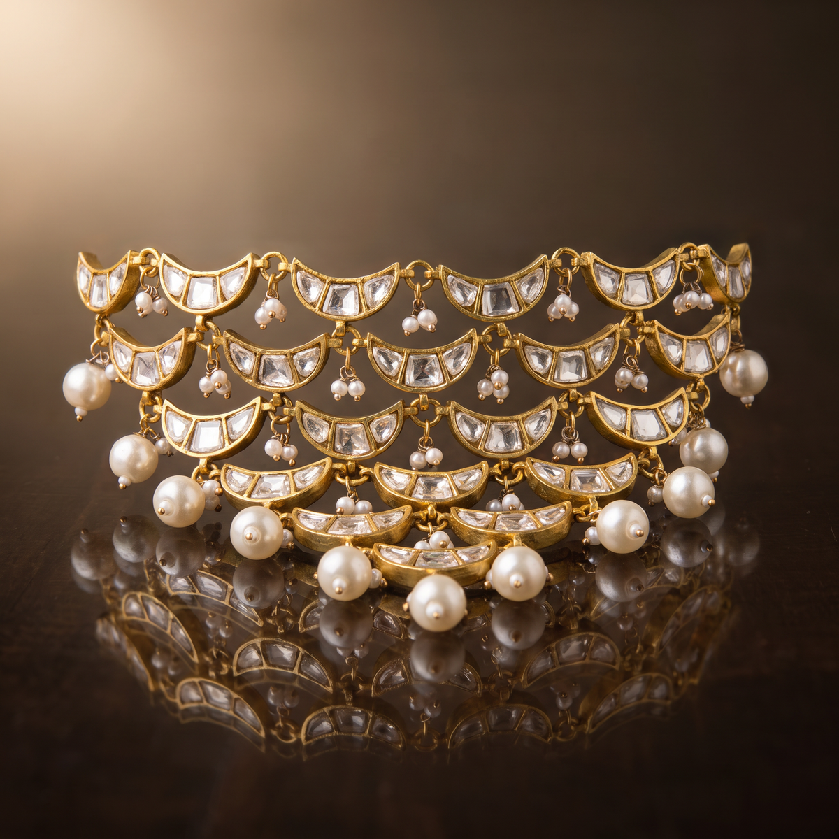 Taani Kundan Pearl Choker Necklace