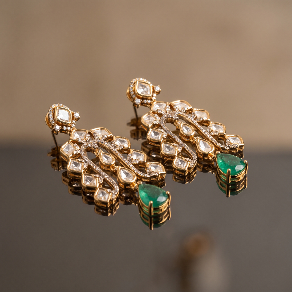 Tanha Ruby Kundan Earrings